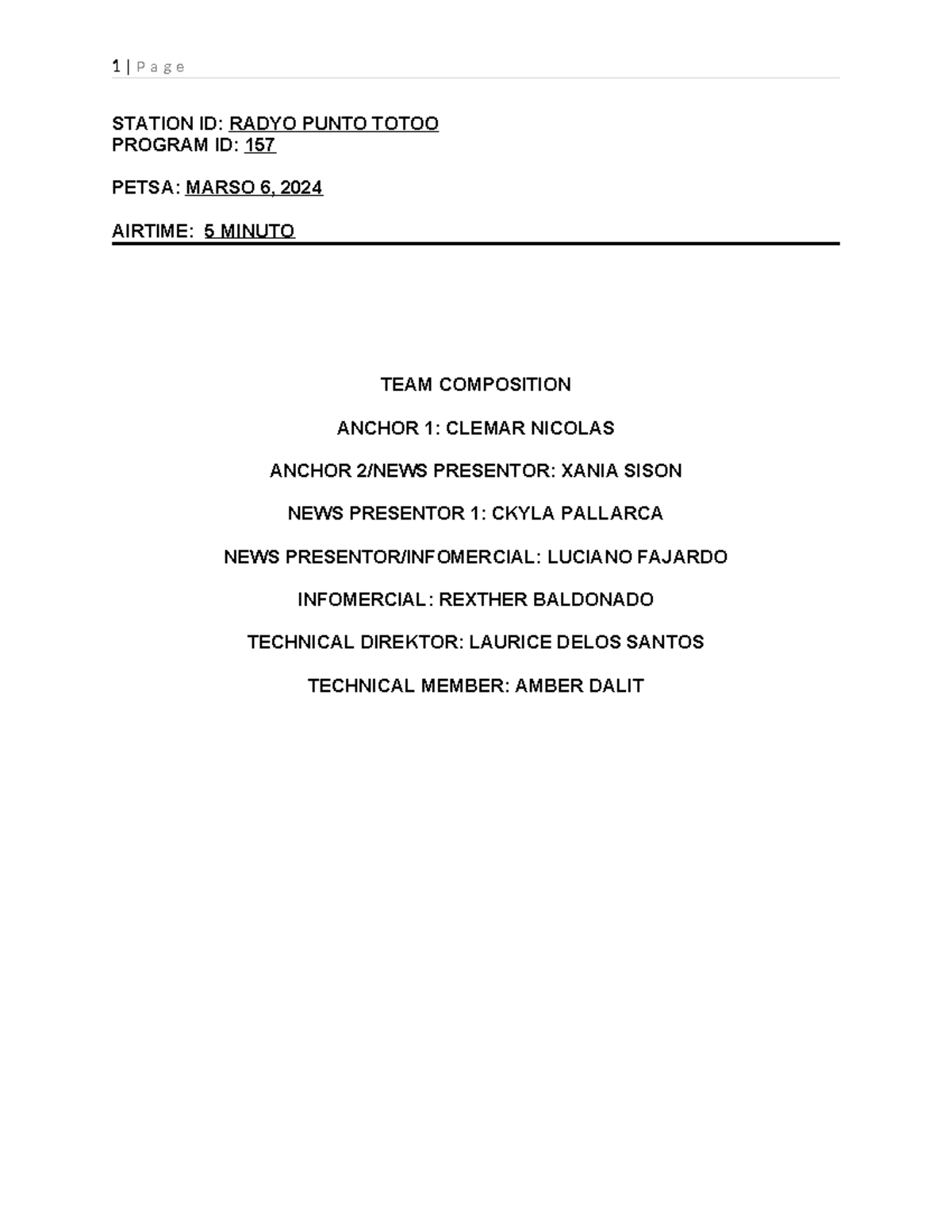 RADYO PUNTO TOTOO: Final Script for Broadcast Program ID 157 - Studocu