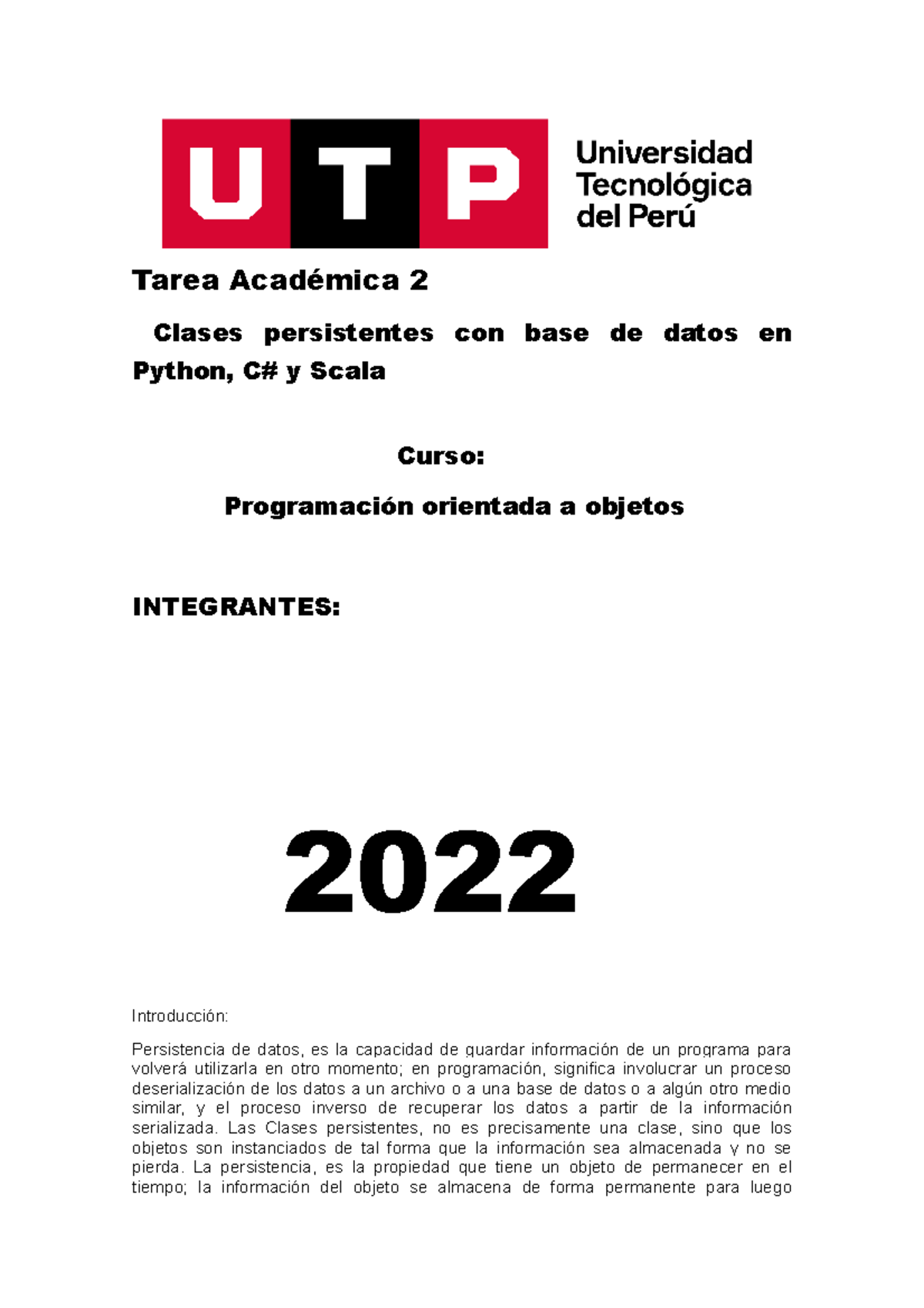 Tarea Académica 2: Clases Persistentes en Python, C# y Scala - Grupo 2 ...