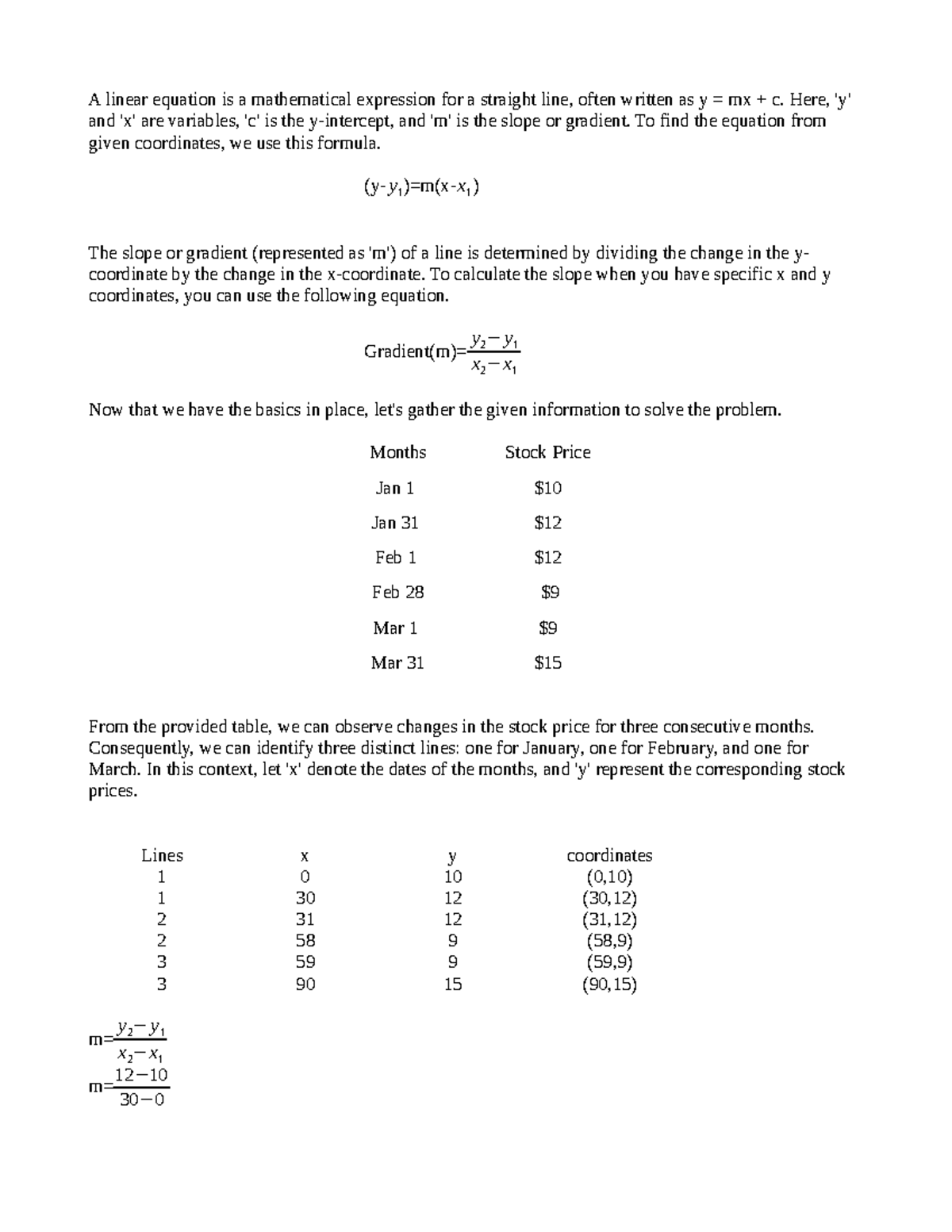 Math 1280 Unit 2: Learning Journal on Linear Equations and Slope - Studocu