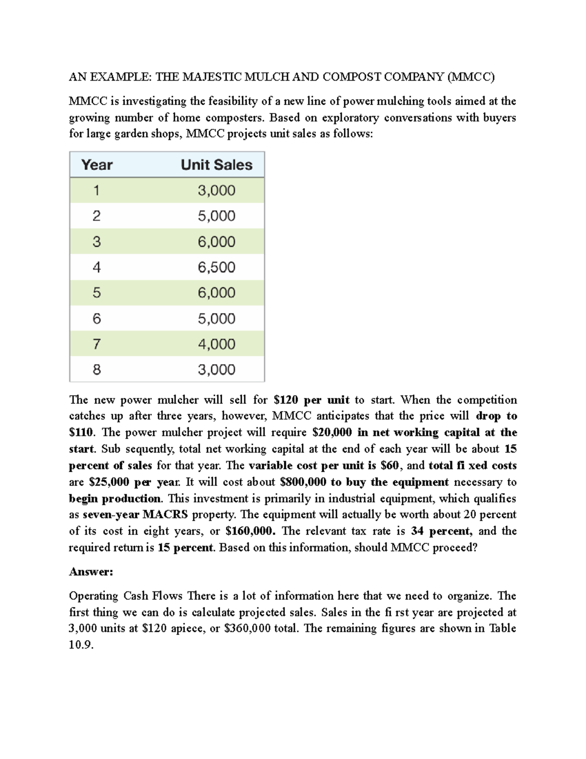 MMCC Case Study: Feasibility of New Power Mulching Tools - Studocu