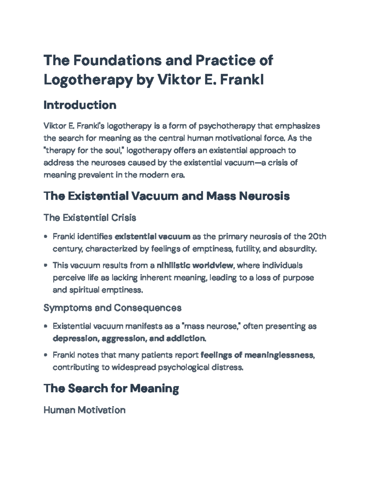 Foundations and Practice of Logotherapy (PSY 101) - A Comprehensive ...