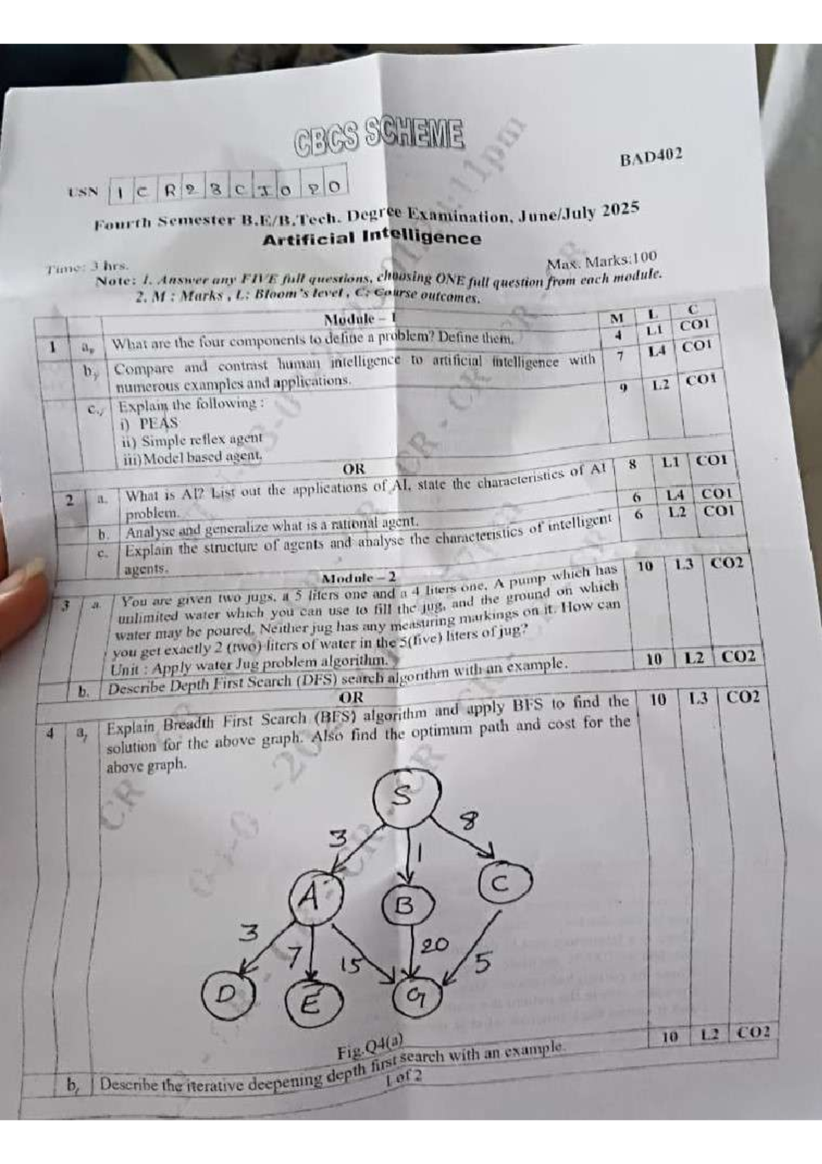 VTU BAD402 AI Exam QP & Solutions - July 2025 - Studocu