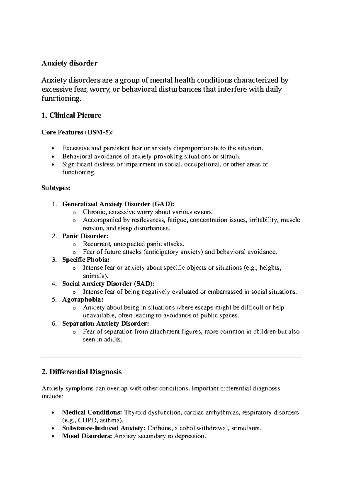 Anxiety and OCD: Comprehensive Study Notes - Studocu