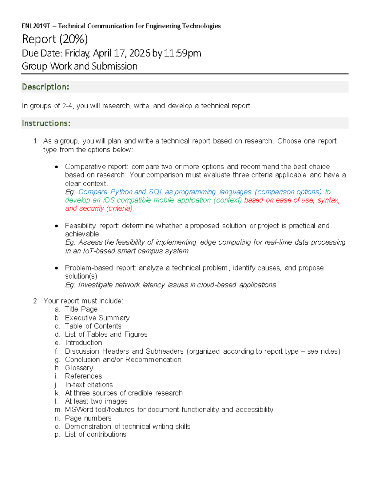 ENL2019T Technical Report Guidelines for Engineering Technologies Group ...