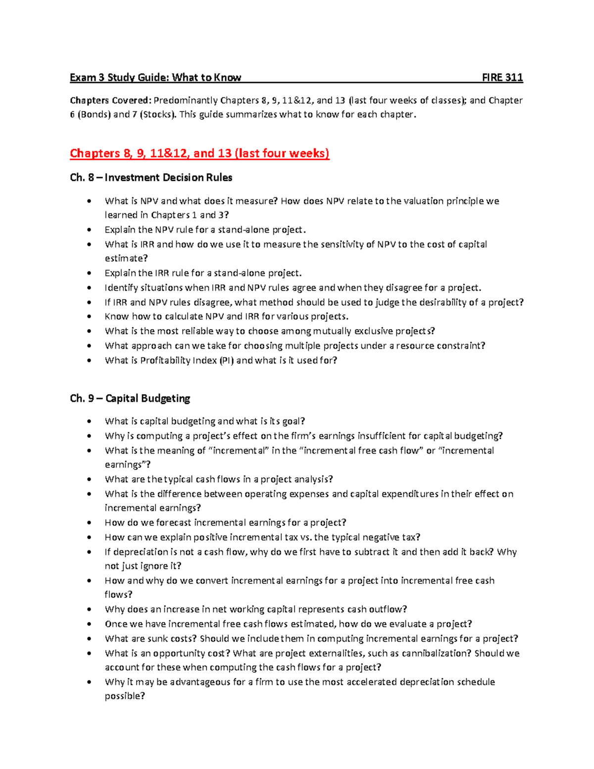 FIRE 311 Exam 3 Study Guide: Key Concepts from Chapters 6-13 - Studocu
