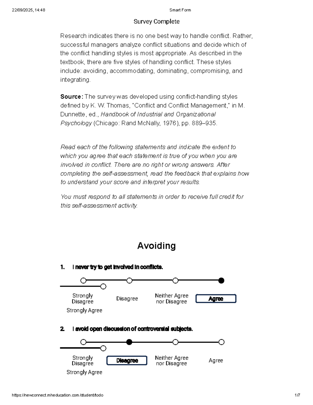 14:48 Smart Form Survey: Conflict Handling Styles in Comm 2NG3 F25 ...