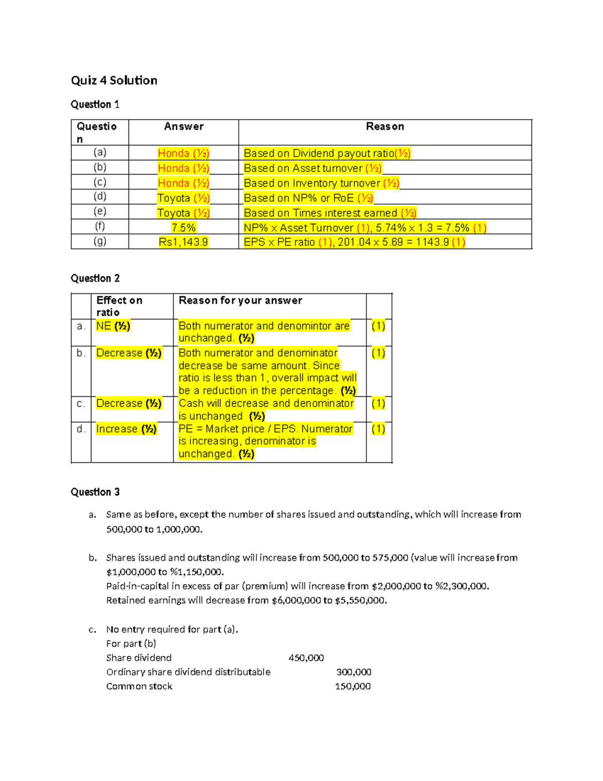 Quiz 4 Solutions - Practice Questions and Answers - Studocu