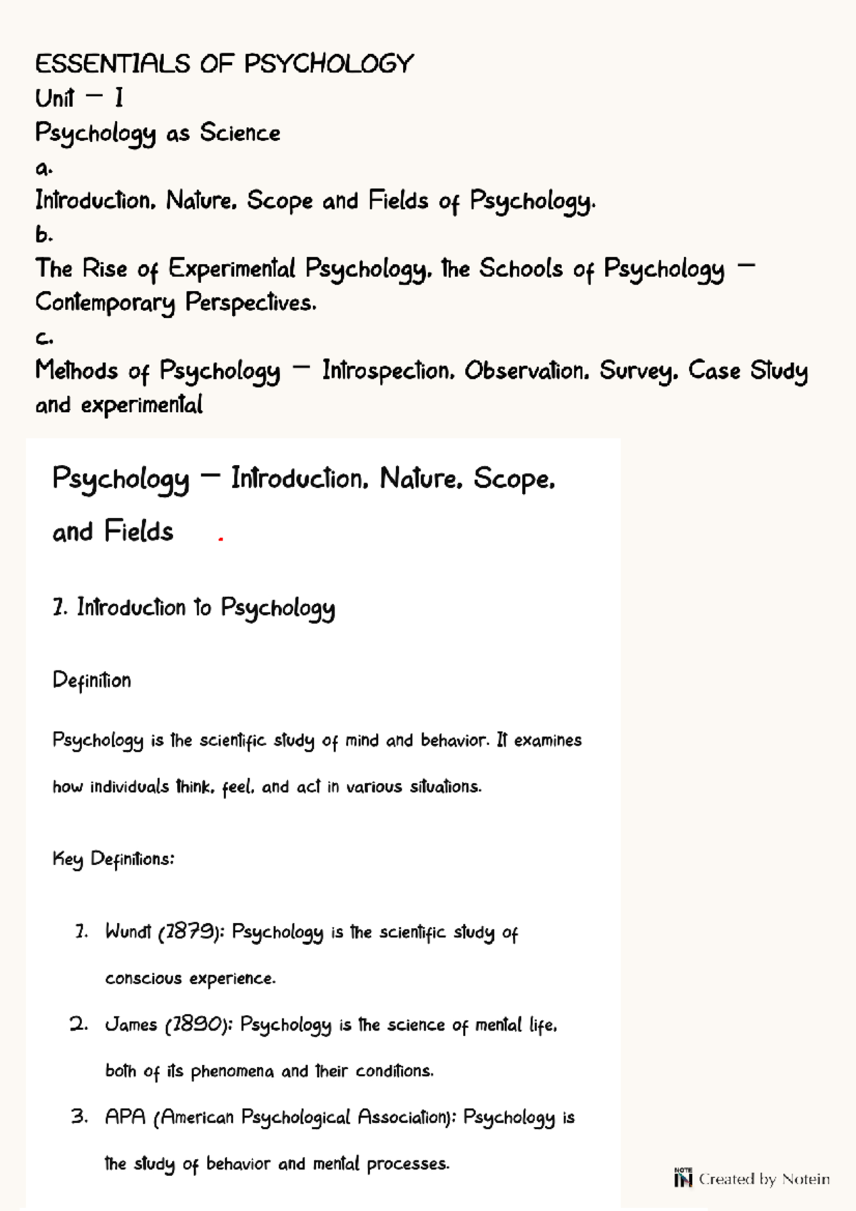 Psychology Notes: Functions and Divisions of the Nervous System - Studocu