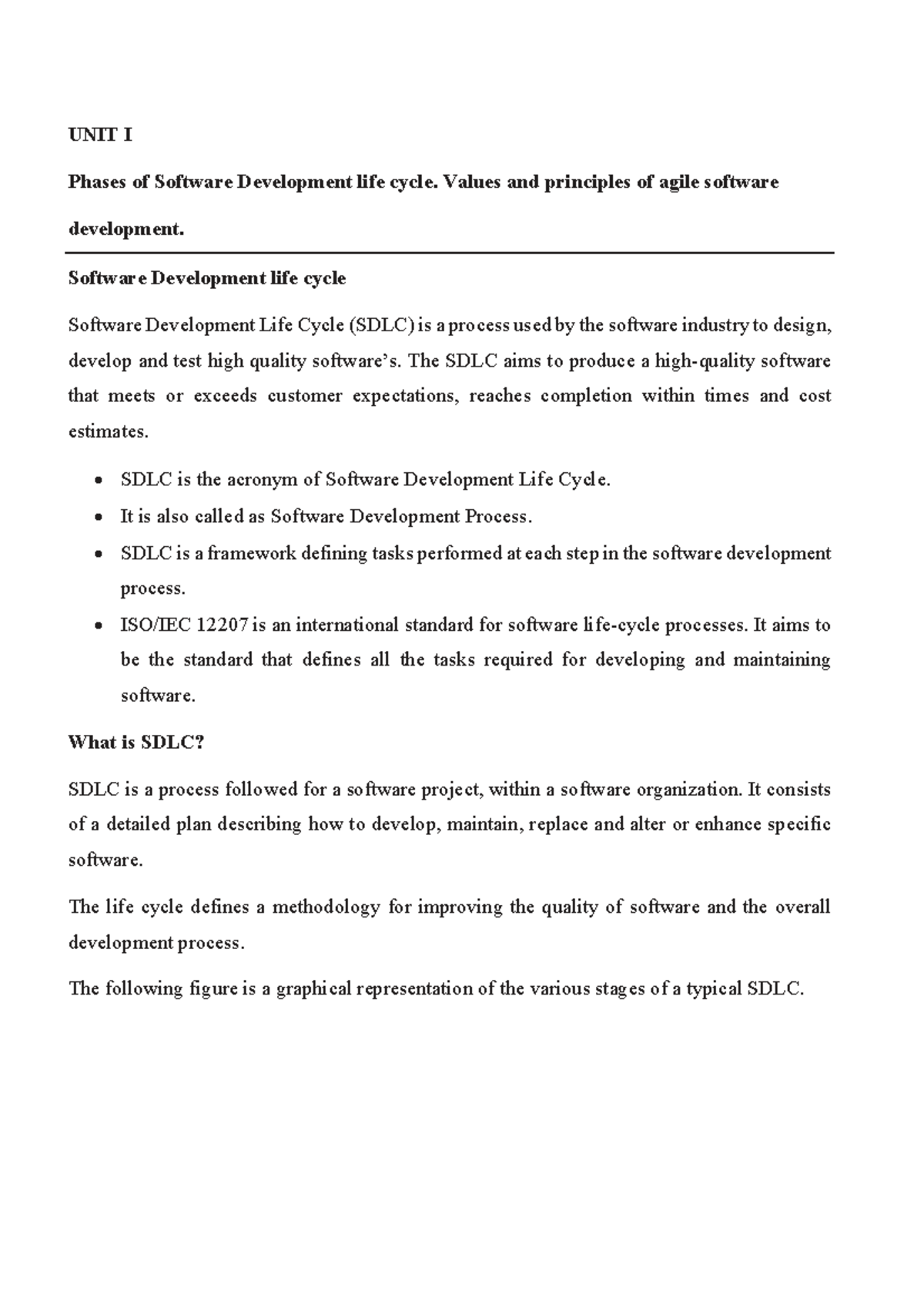 R19 DEVOPS Unit I: Phases & Principles of Software Development Life ...