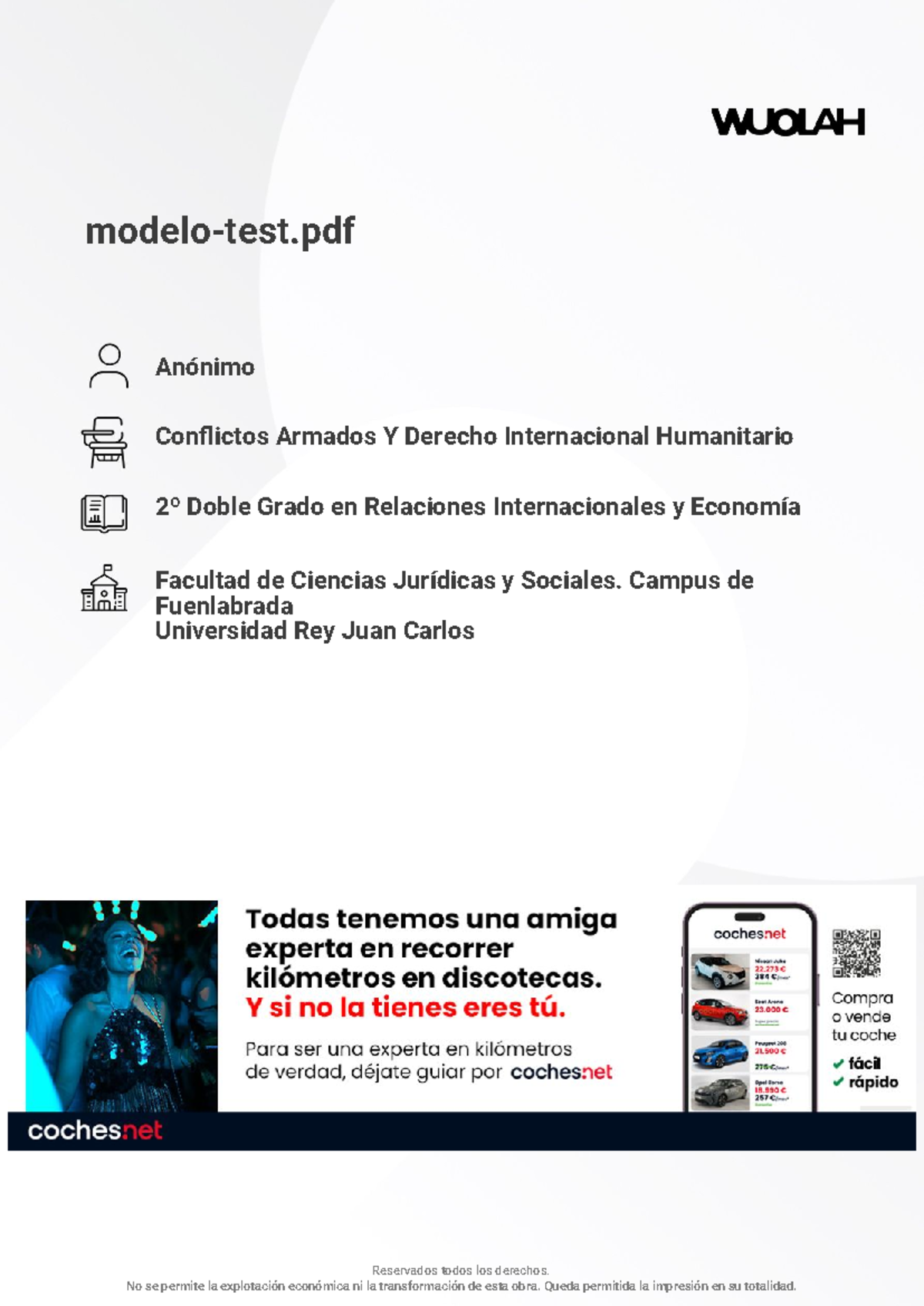 Wuolah free modelo test - modelo-test Anónimo Conflictos Armados Y ...