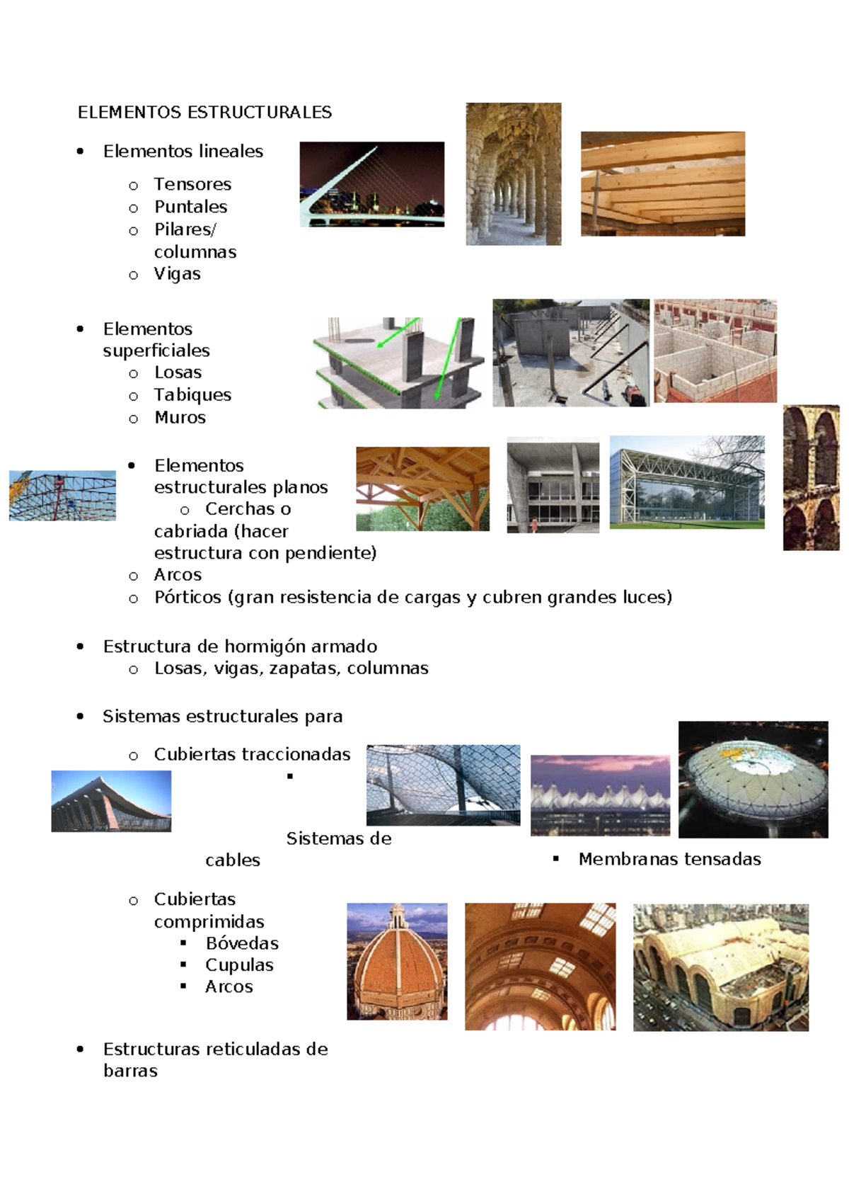 Resumen final ITE - Introduccion elementos estructurales Catedra Diez ...