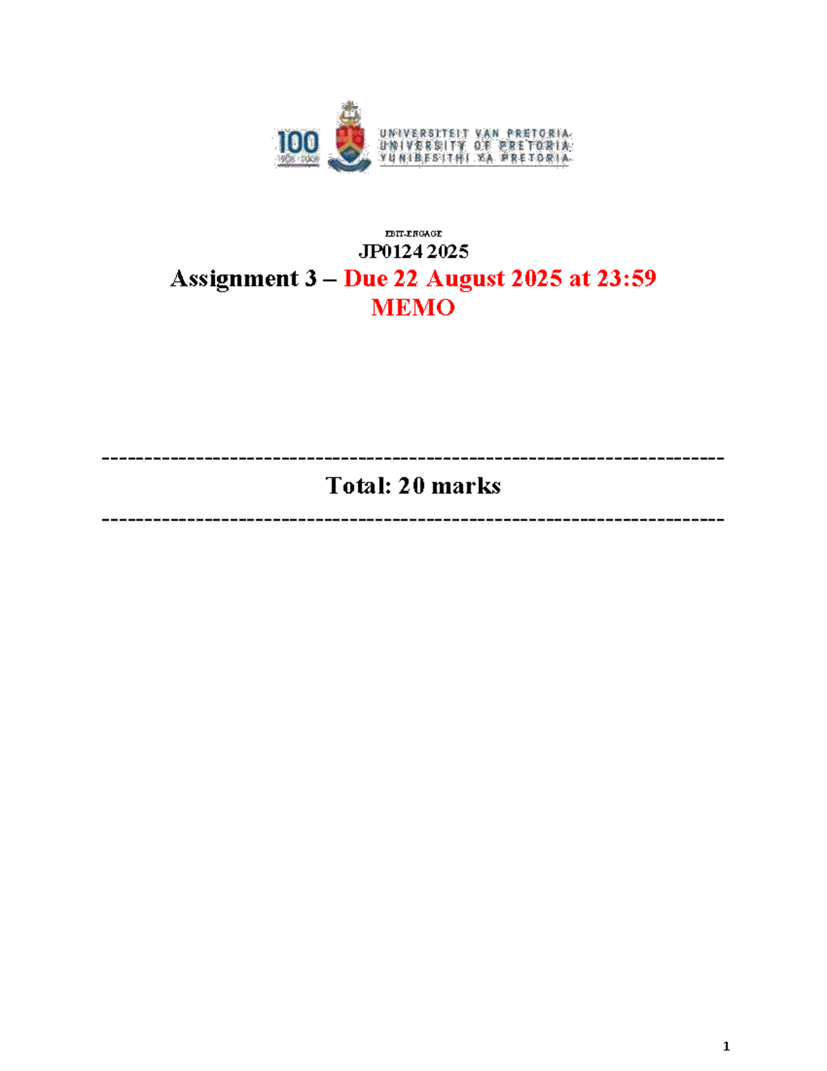 JP0124 2025 Assignment 3 Guidelines and Submission Details - Studocu