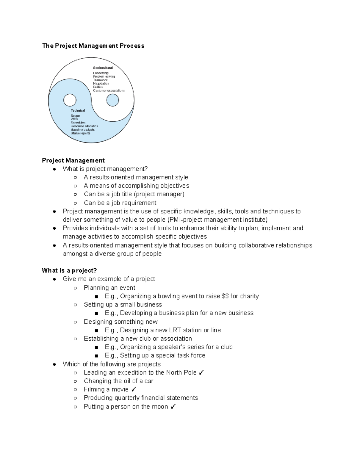 Project Management Process: Key Concepts and Career Paths (PM101) - Studocu