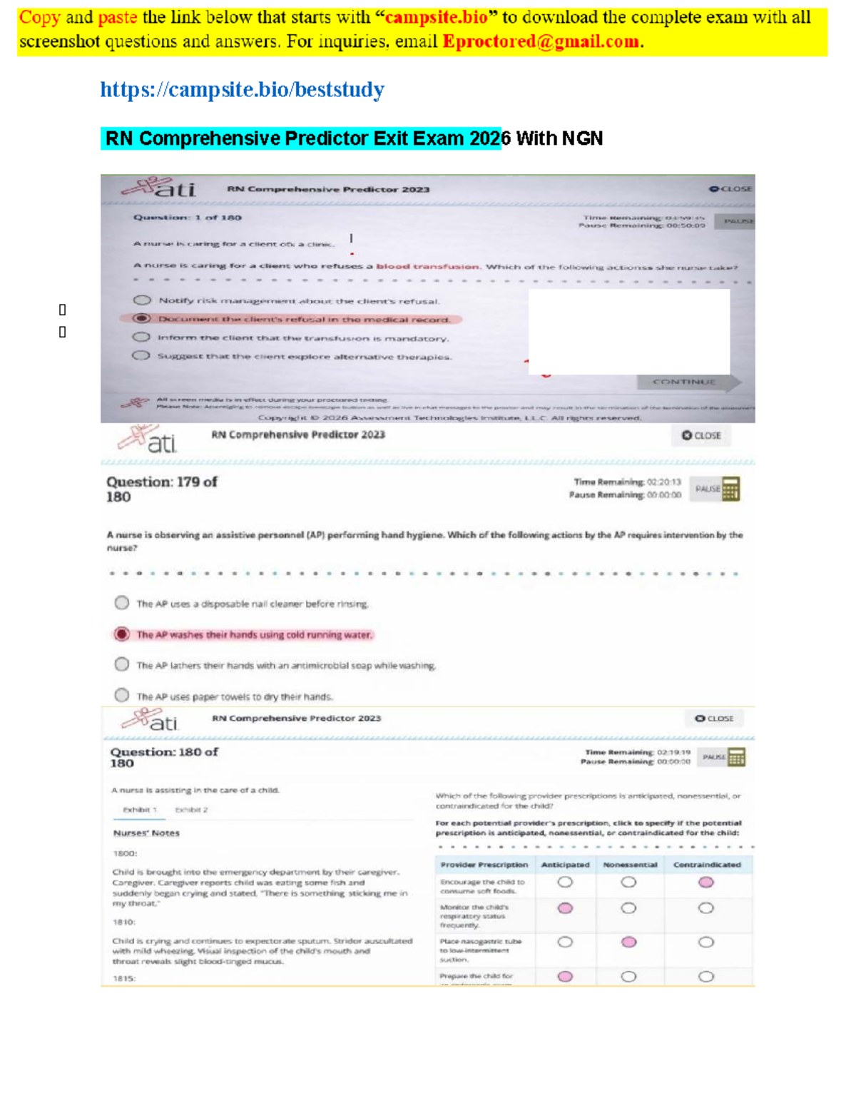 RN Comprehensive Predictor Exit Retake Exam 2026 With NGN - Studocu