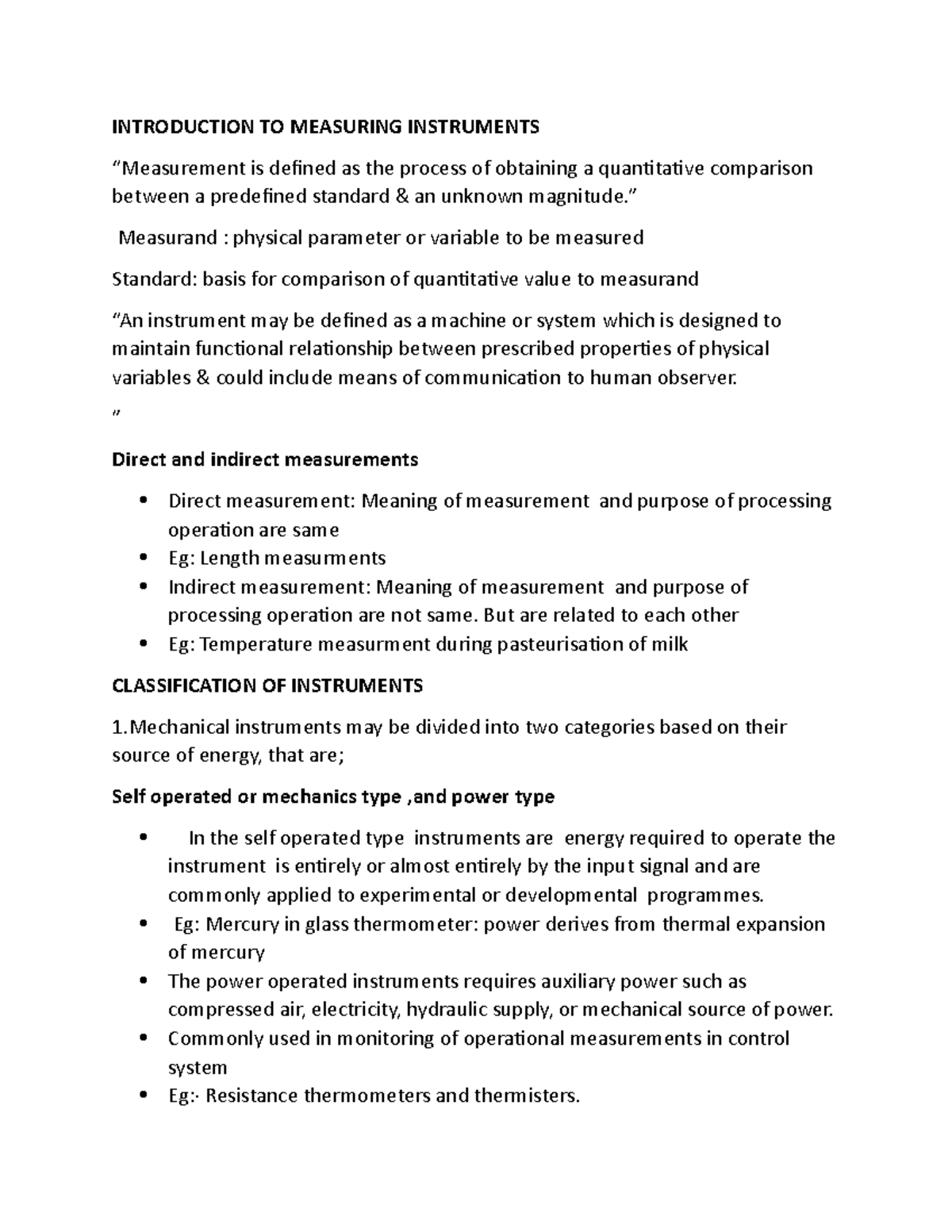Classification of Measuring Instruments: A Comprehensive Overview - Studocu