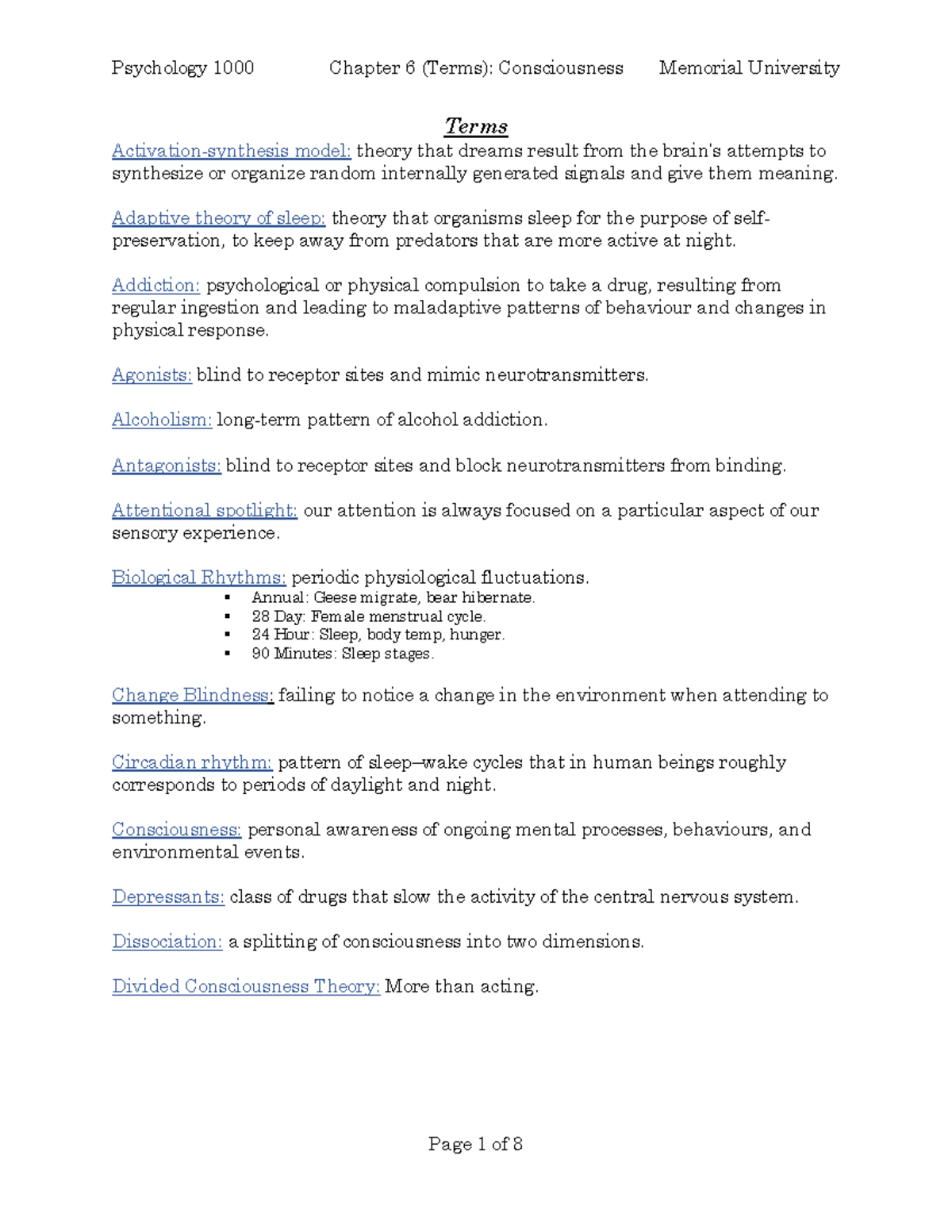 Psychology 101: Chapter 6 Key Terms & Definitions Review - Studocu