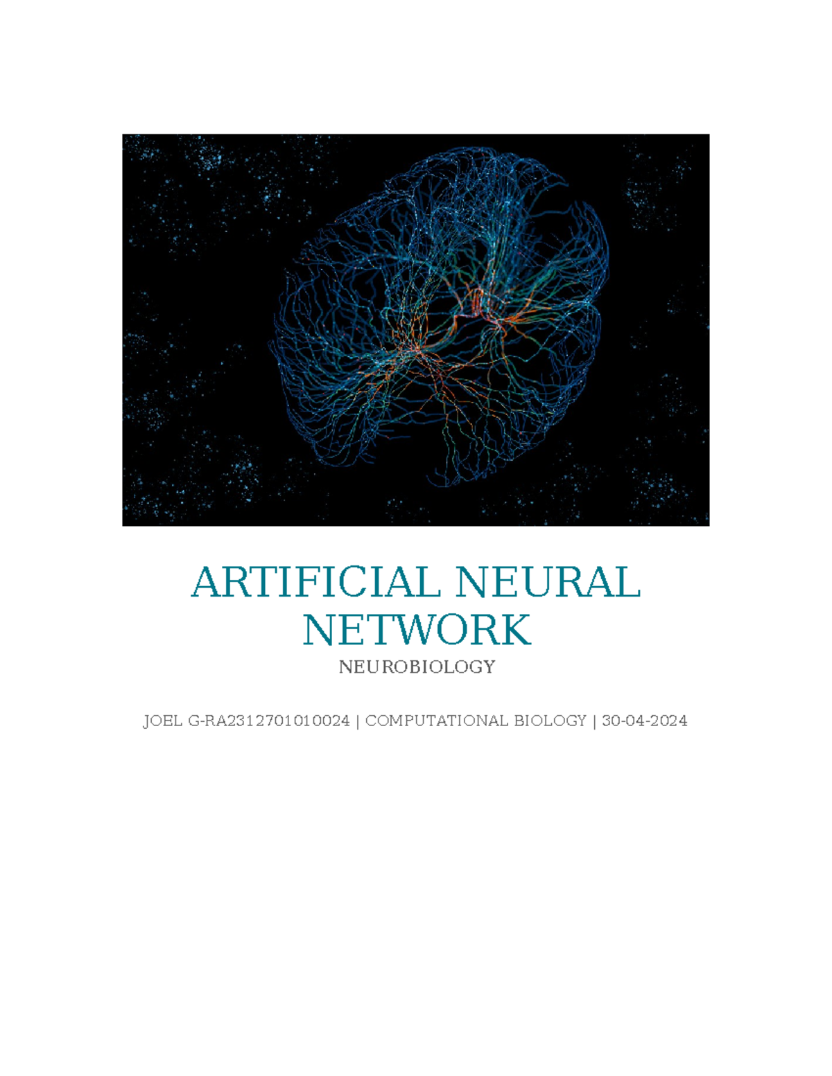 Artificial Neural Networks Overview - Comput. Bio. G-RA2312701010024 ...