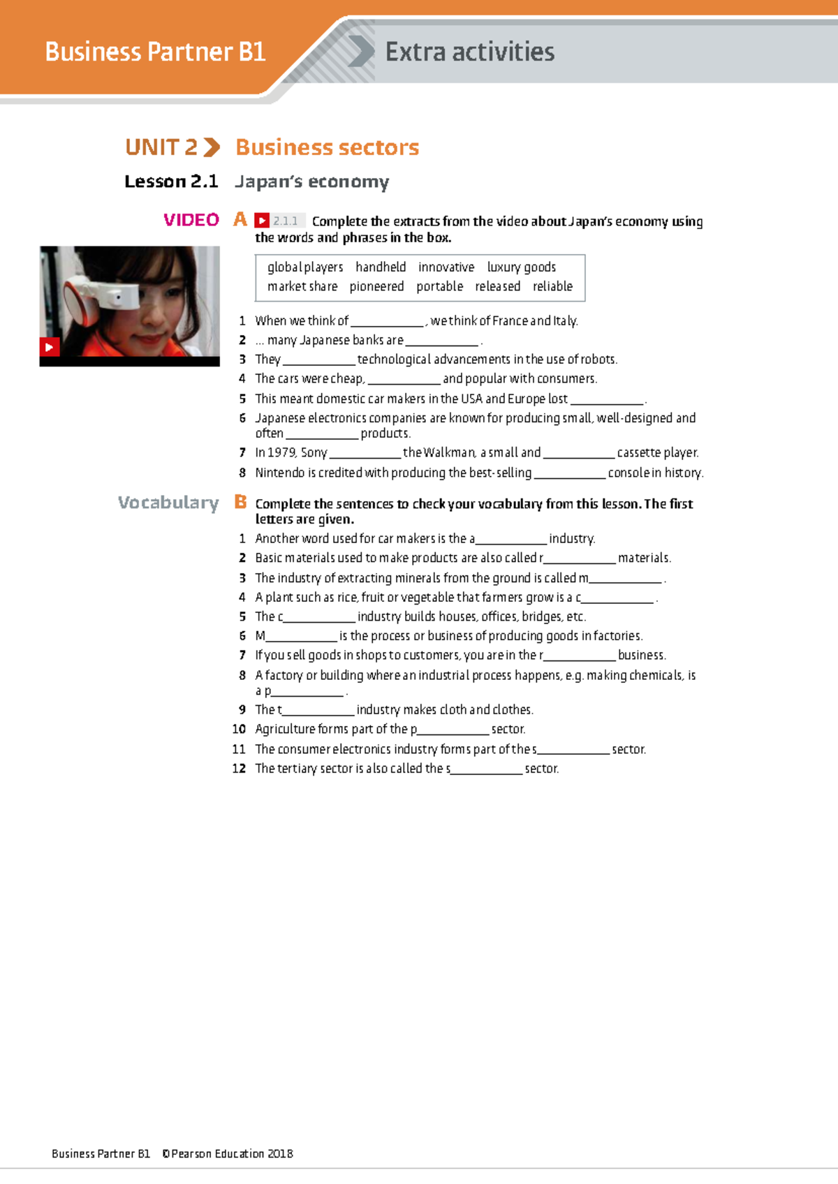 Business Partner B1 UNIT 2 Extra Activities: Economy & Communication ...
