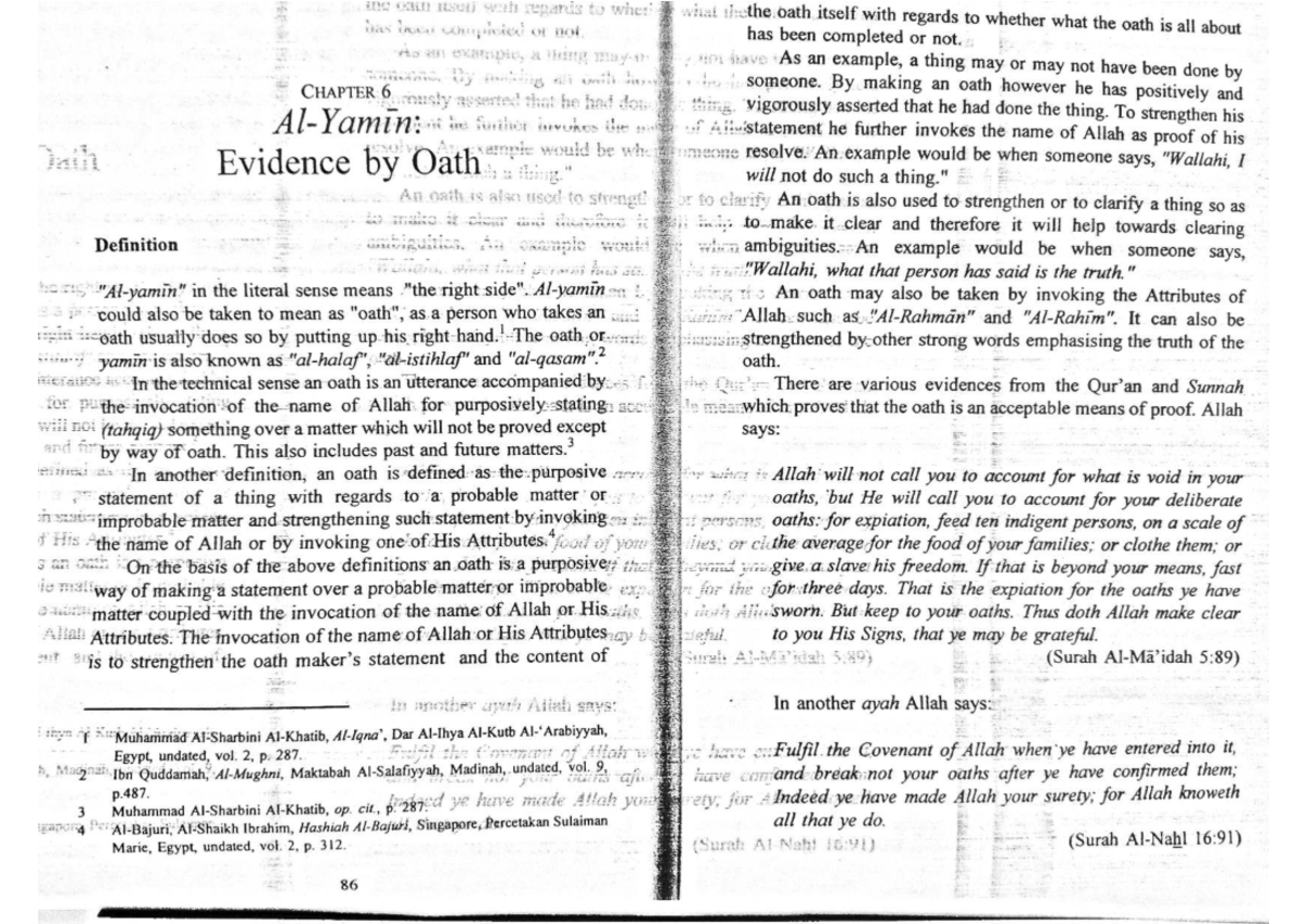 *al-yamin - AL YAMIN (OATH) - Evidence and Procedure in Shariah Court ...