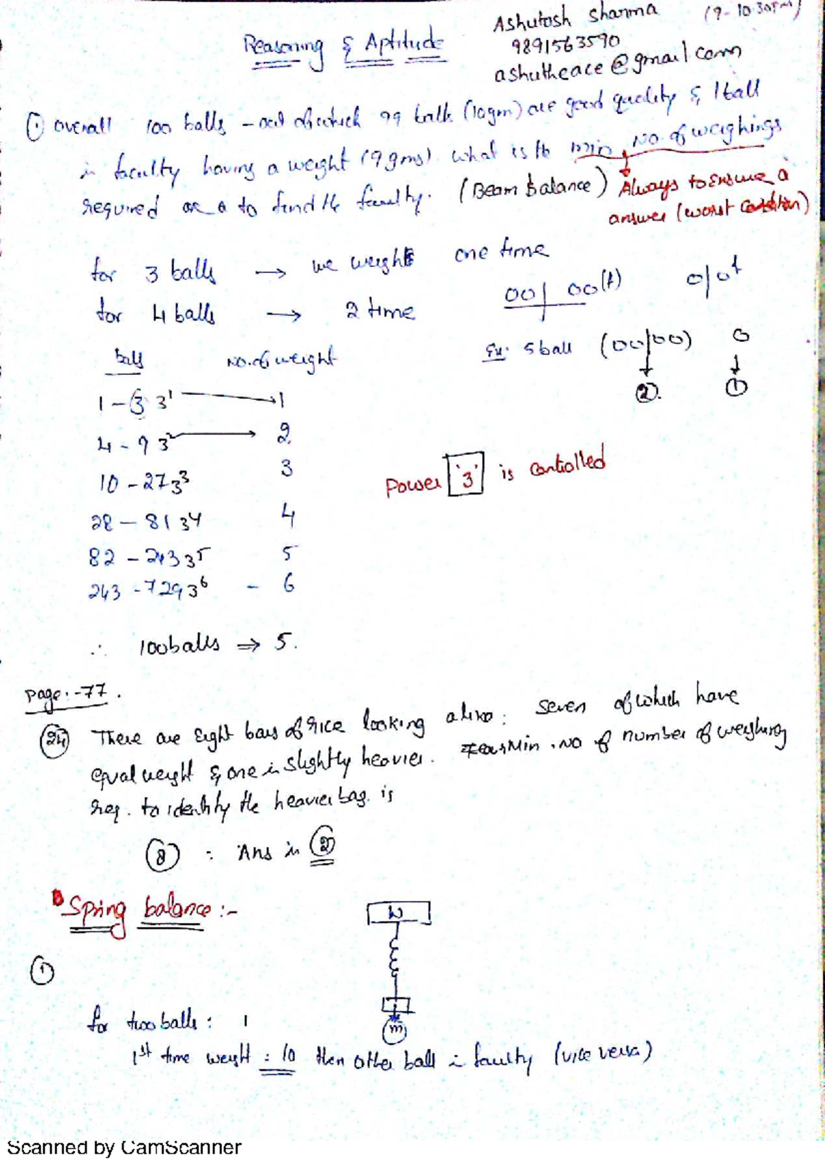 Aptitude-1: Reasoning and Weighing Problems (Course Code: 9891563590 ...