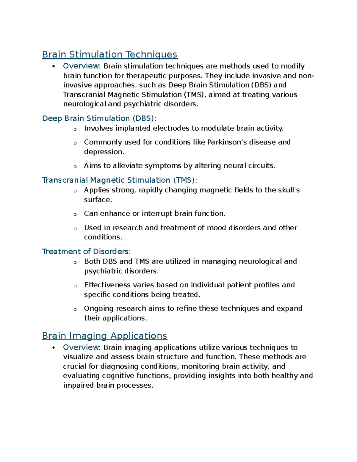 Psyc1010 Topic 3: Overview of Brain Stimulation & Imaging Techniques ...