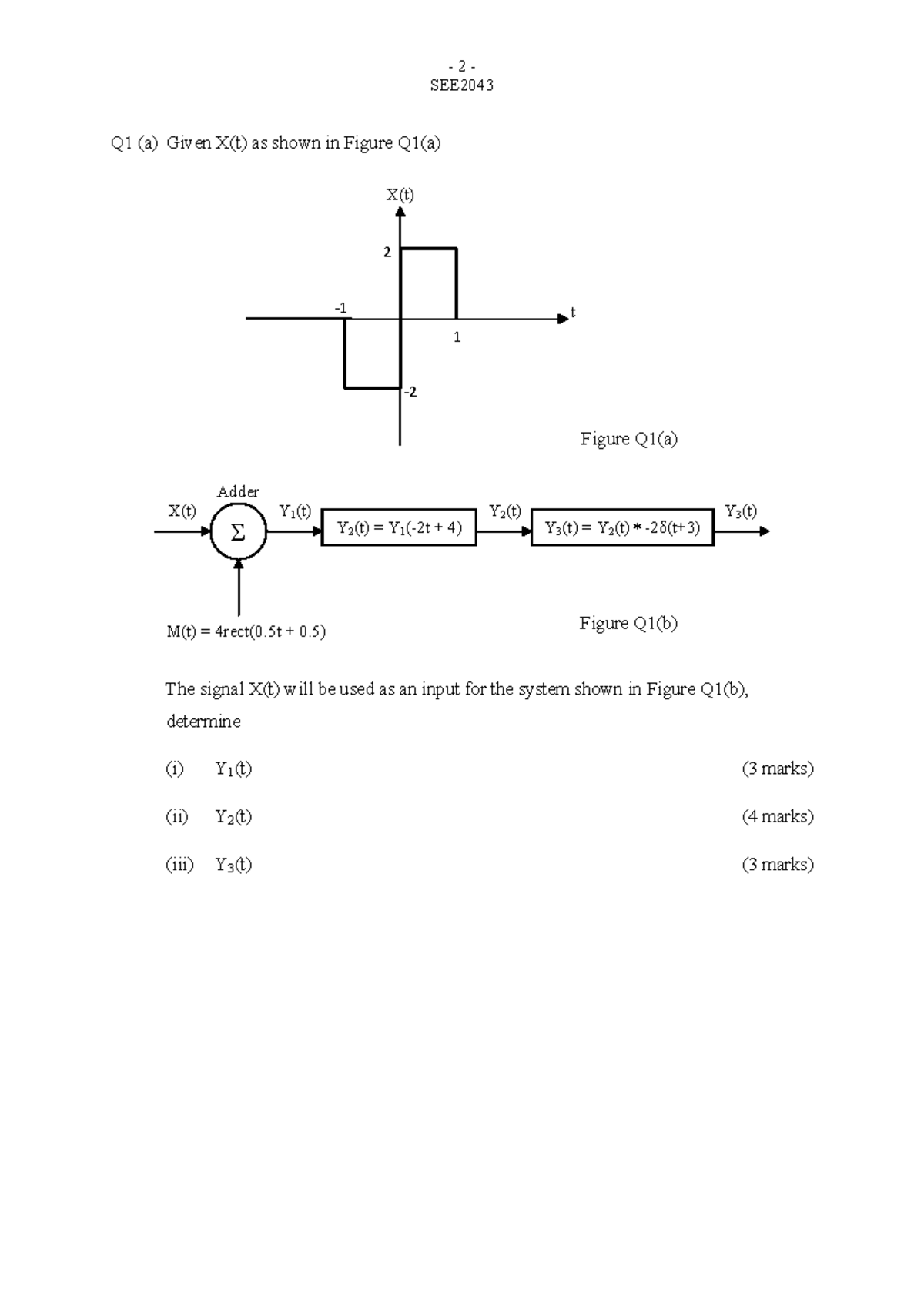 Final Examination Semester I Session 2008/2009: Signals and Systems ...