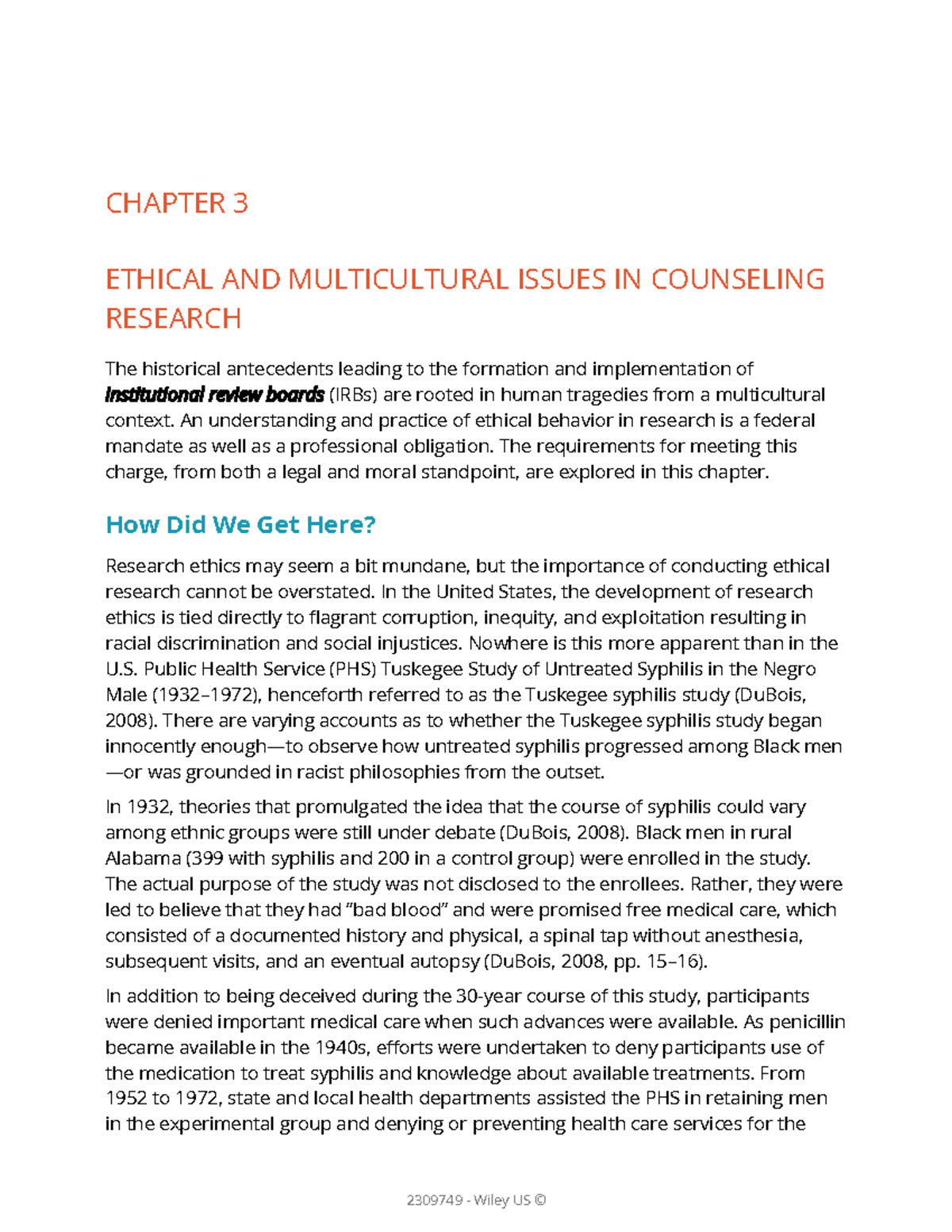 CH 3 Ethical & Multicultural Issues in Counseling Research - Studocu