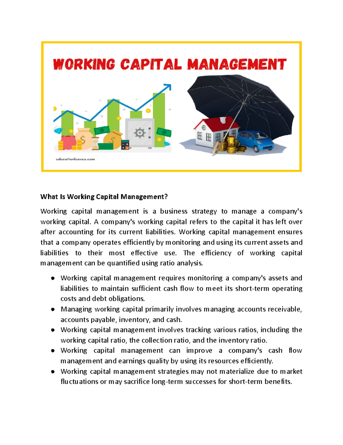 Working Capital Management: Strategies for Effective Cash Flow - Studocu