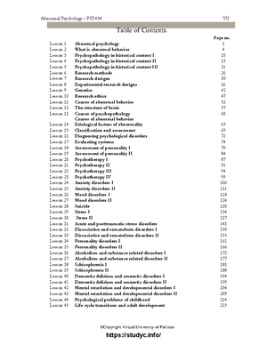 Abnormal psychology - Psy404 - VU - Studocu