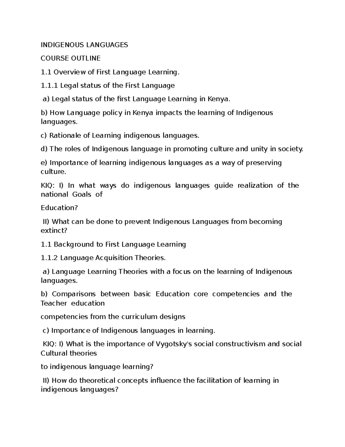 Indigenous Languages Course Outline: Importance & Learning Strategies ...