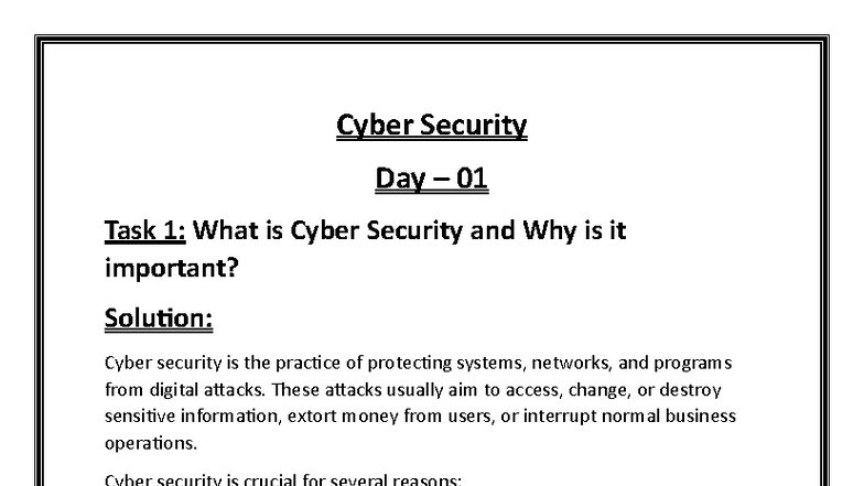 Cyber Security Day 01 - Essential Notes on Cyber Security Concepts ...