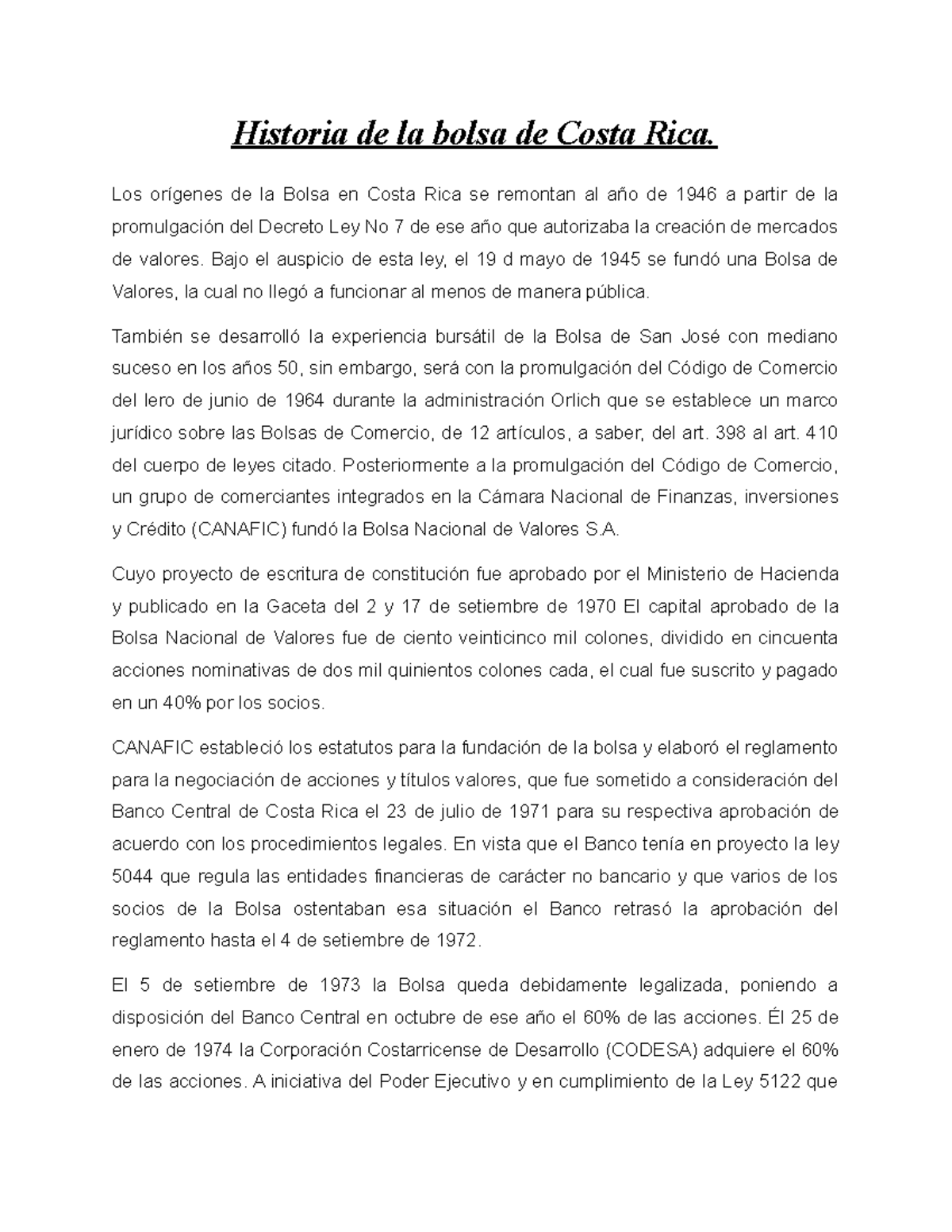 Historia de la Bolsa de Valores en Costa Rica: Orígenes y Desarrollo ...