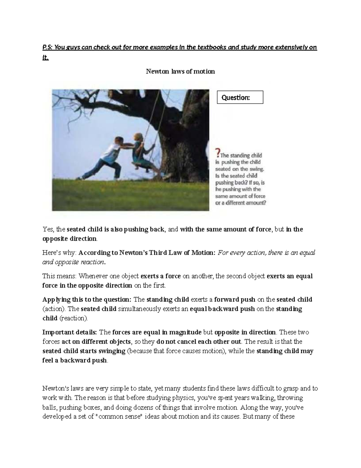 Newton's Laws of Motion - Detailed Study Notes for PHYS 101 - Studocu