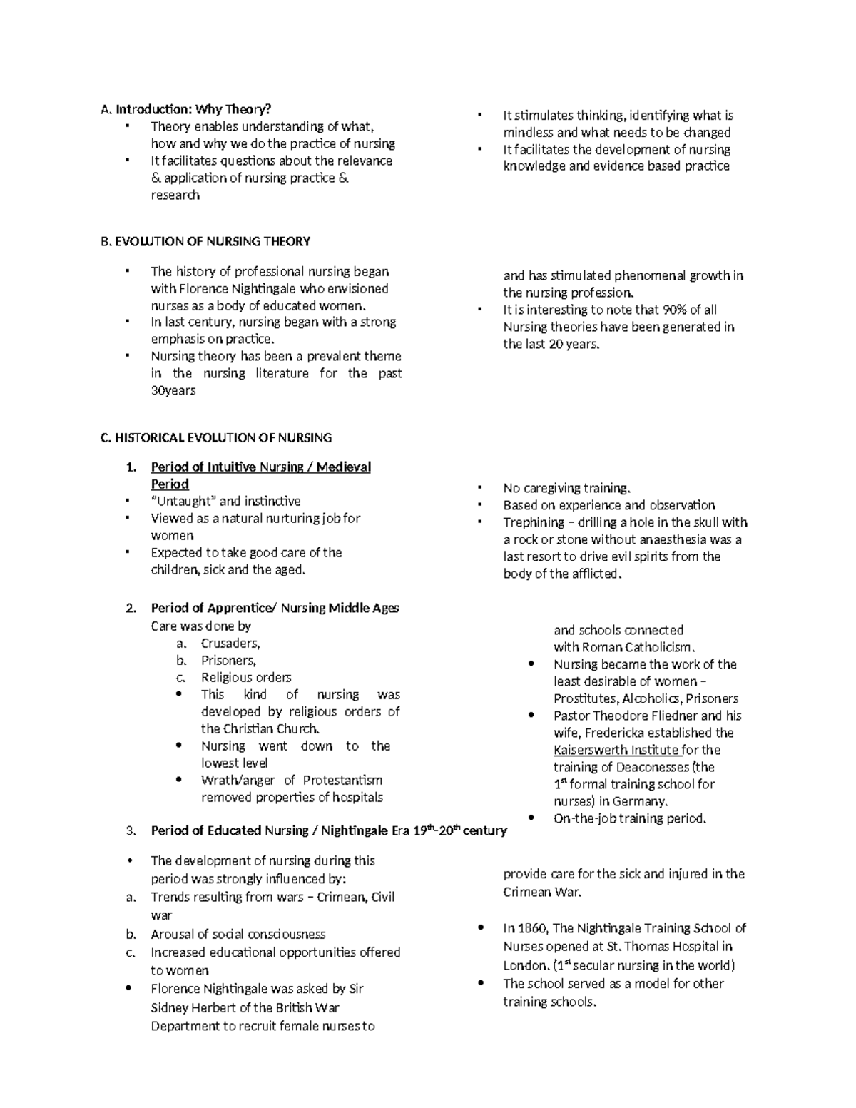 TFN- Reviewer: Evolution and Significance of Nursing Theories - Studocu