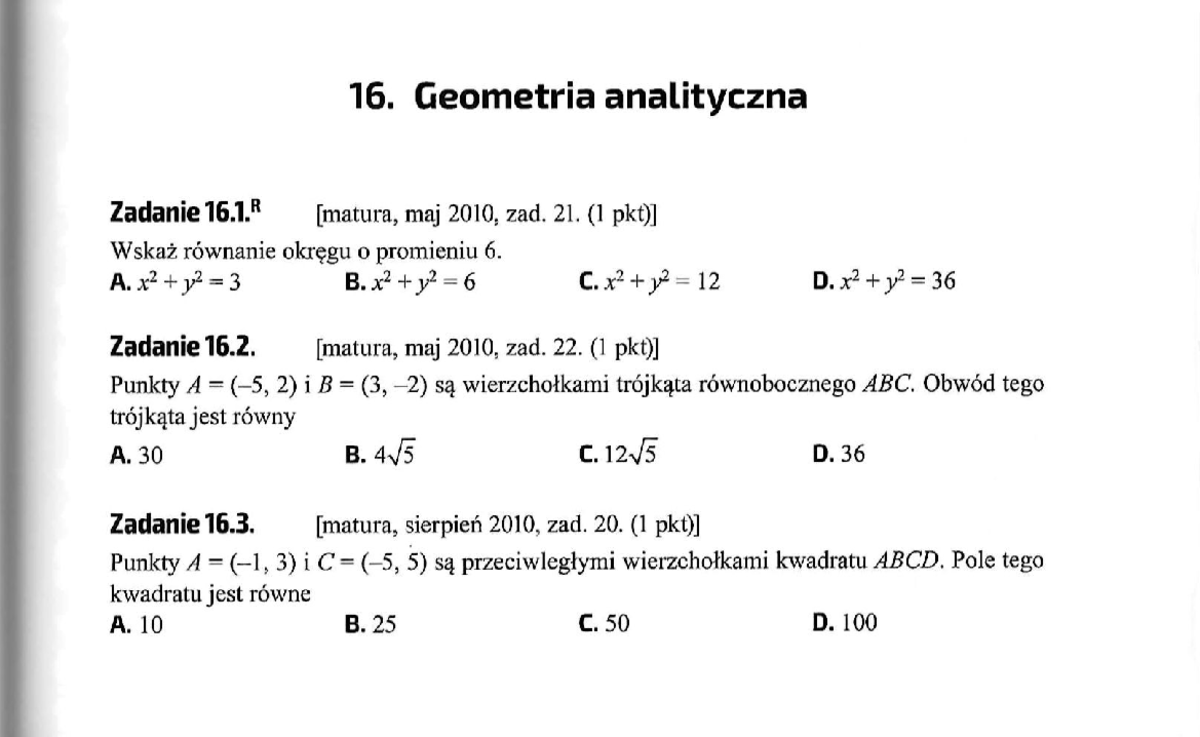 Geometria analityczna Pagacz podstawa - 16. Geometria analityczna