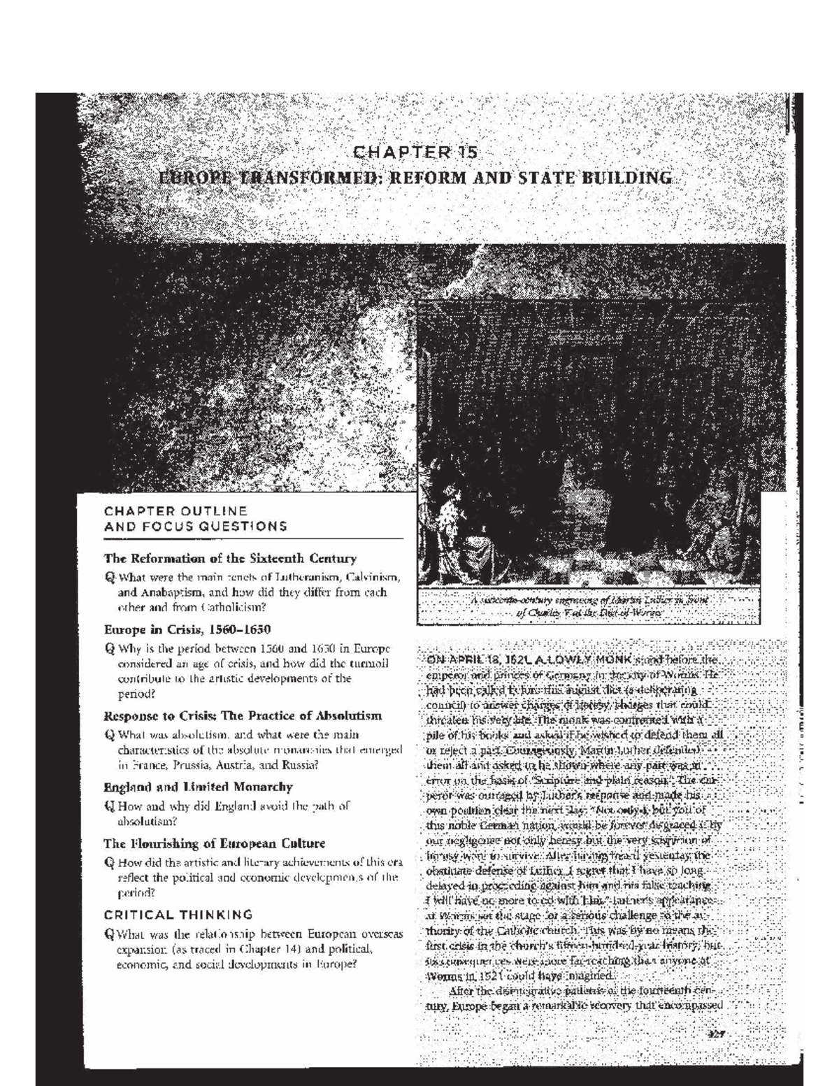 Chapter 15 - Europe Transformed: Reform & State Building Study Notes ...