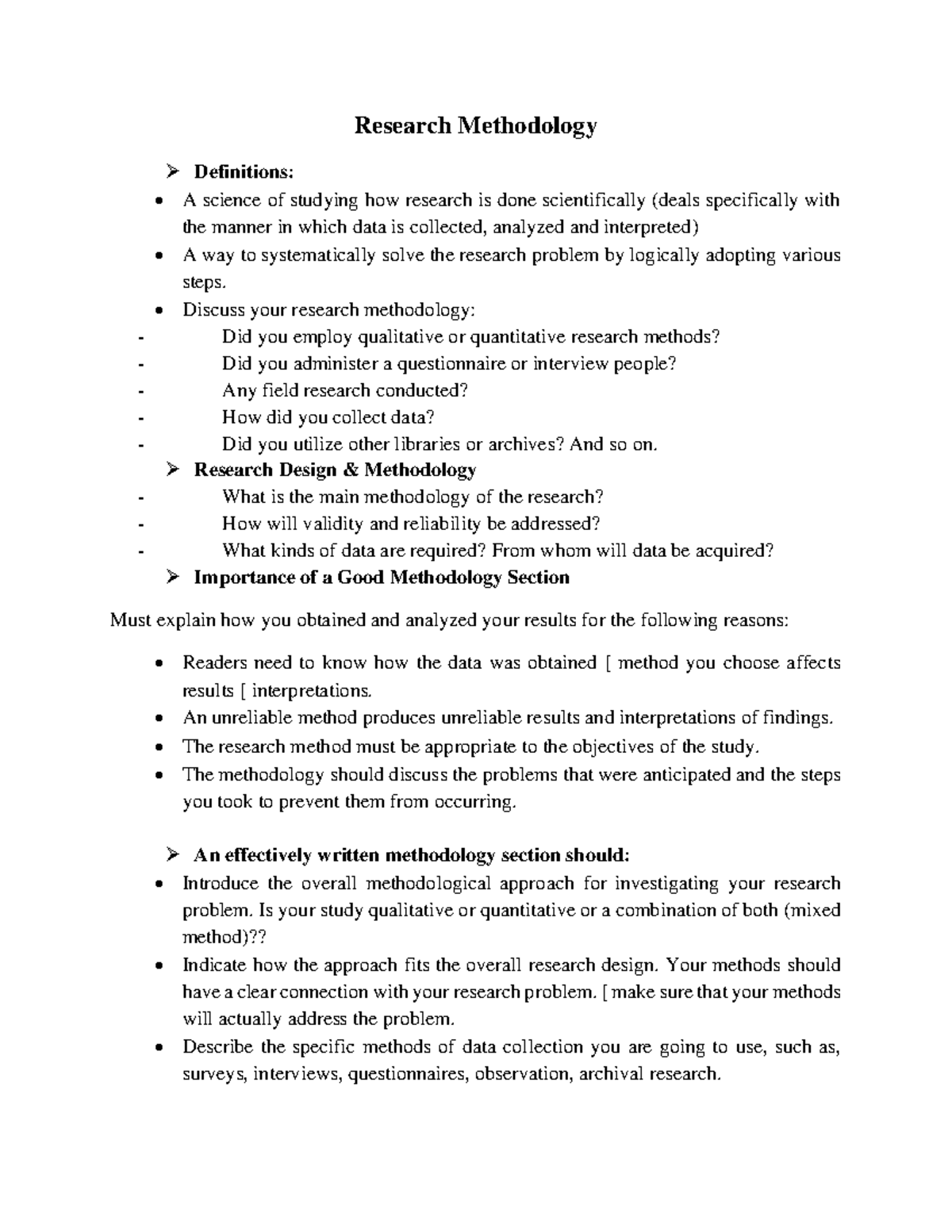 Research Methodology - cour de researsh methods département études ...