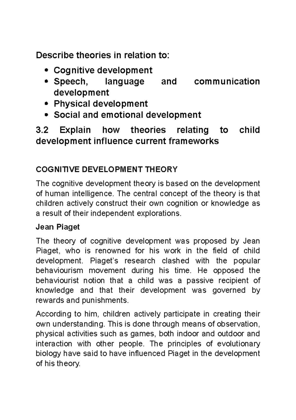 Child Development Theories in Context - Assessment 3 Analysis - Studocu
