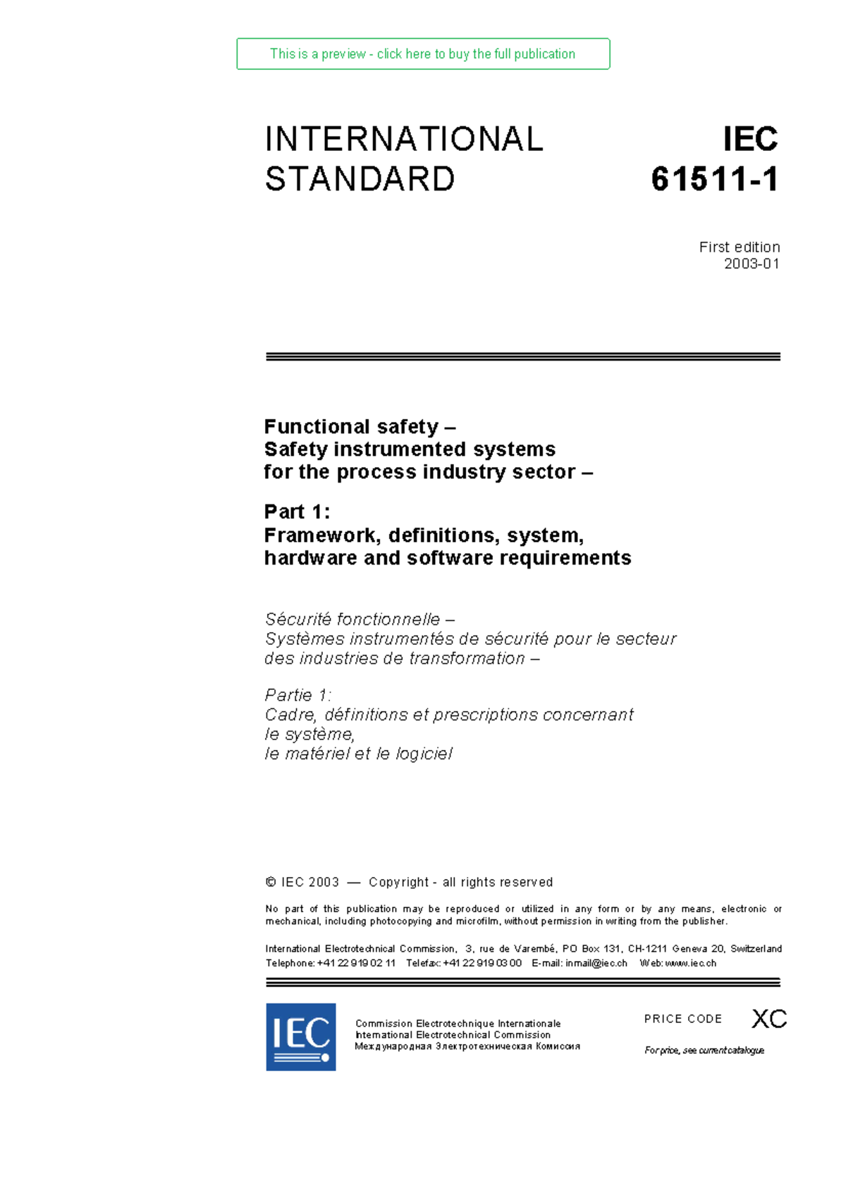 IEC 61511-1: Analyzing Risk in Safety Instrumented Systems for ...