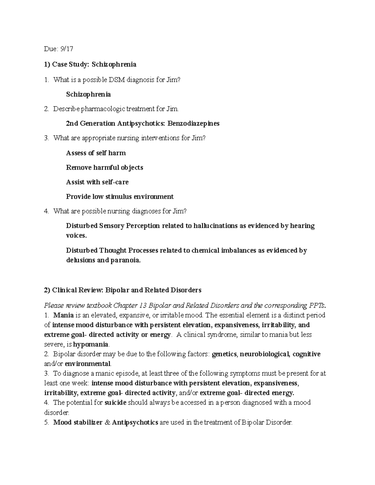 Psych Lab #2: Case Studies on Schizophrenia & Bipolar Disorders - Studocu