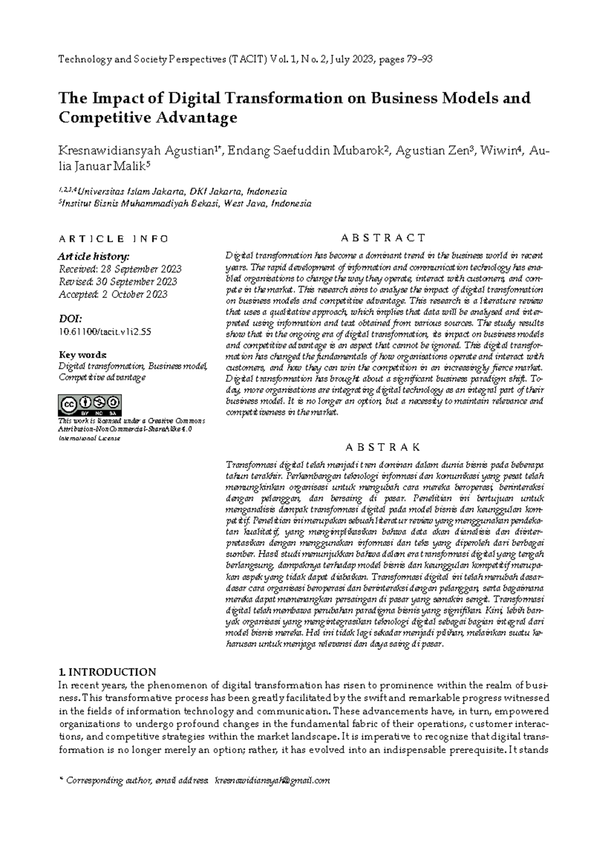 The Impact of Digital Transformation on Business Models & Competitive ...