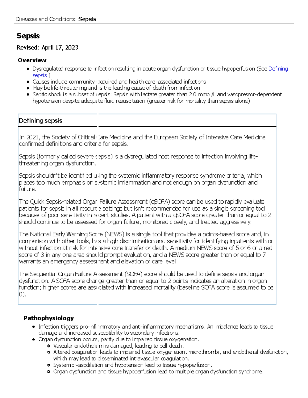 Sepsis: Definitions, Causes, Assessment, and Nursing Interventions ...