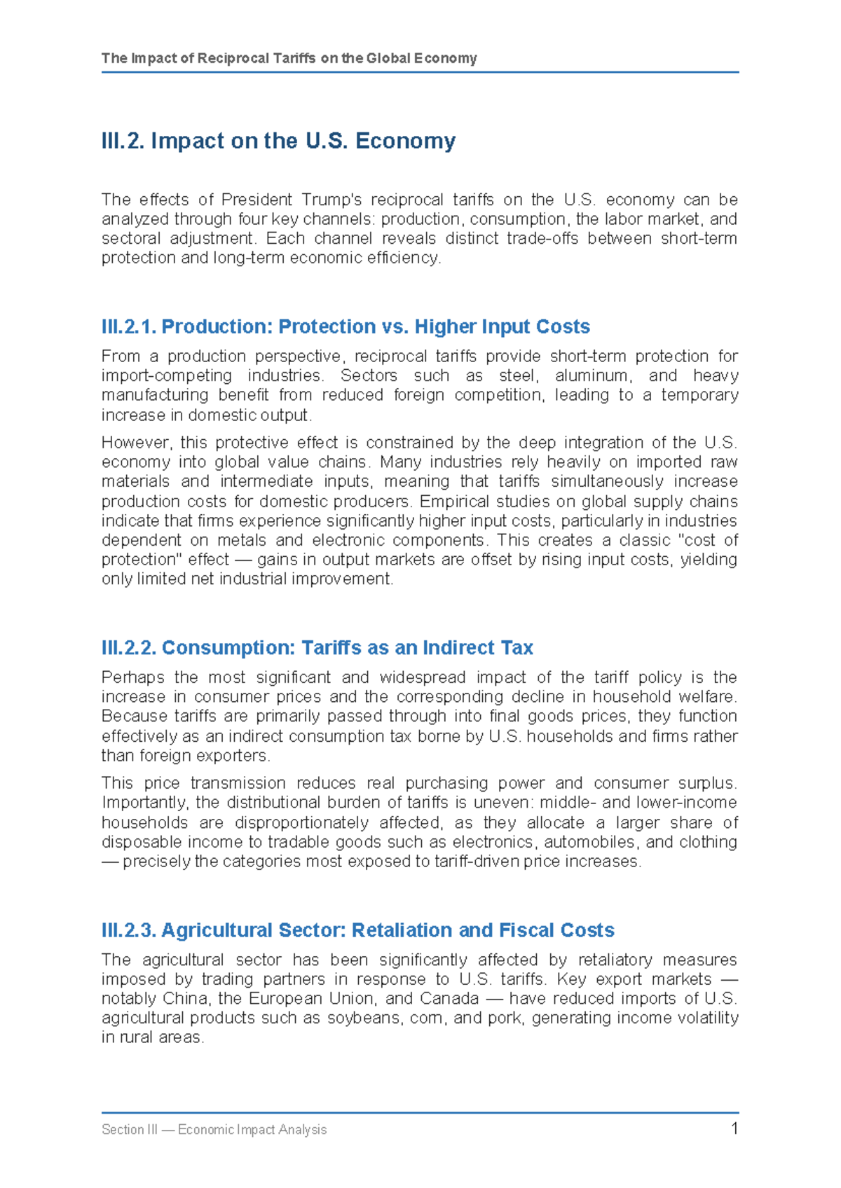 The Economic Impact of Reciprocal Tariffs on the U.S. and EU Economies ...