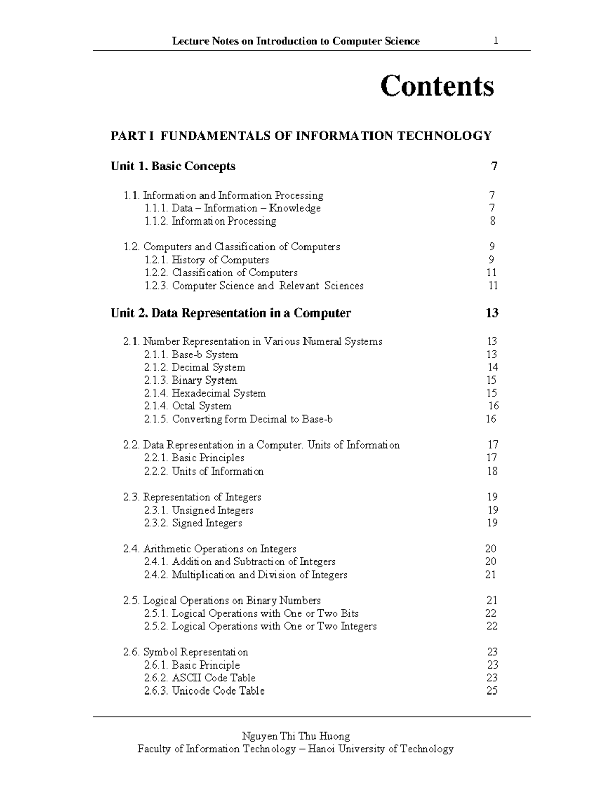 Lecture Notes on IT 1016: Introduction to Computer Science Concepts ...