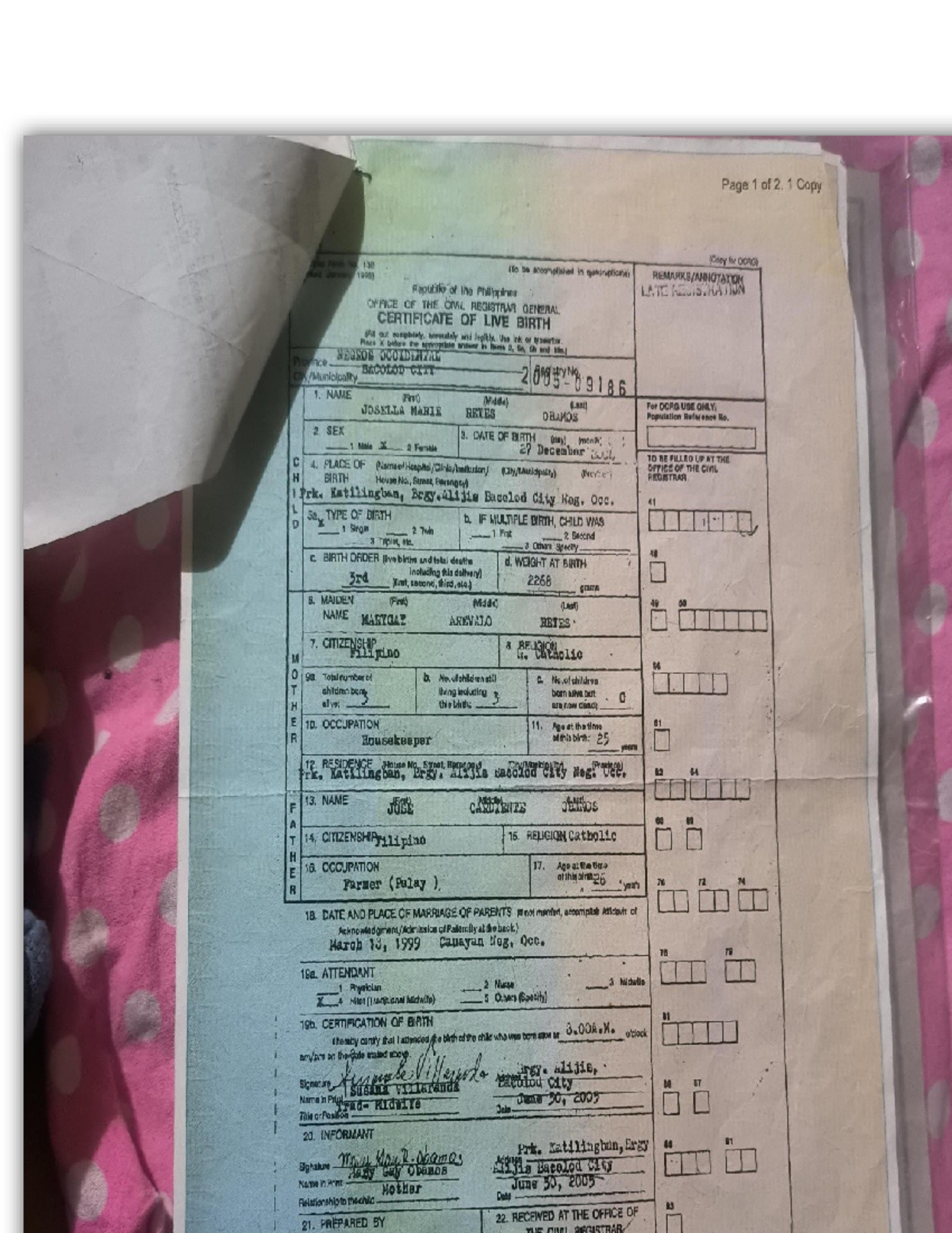 Document - saa - Page 1 of 2, 1 Copy Copy for OCRO) hall form 102 44 ...