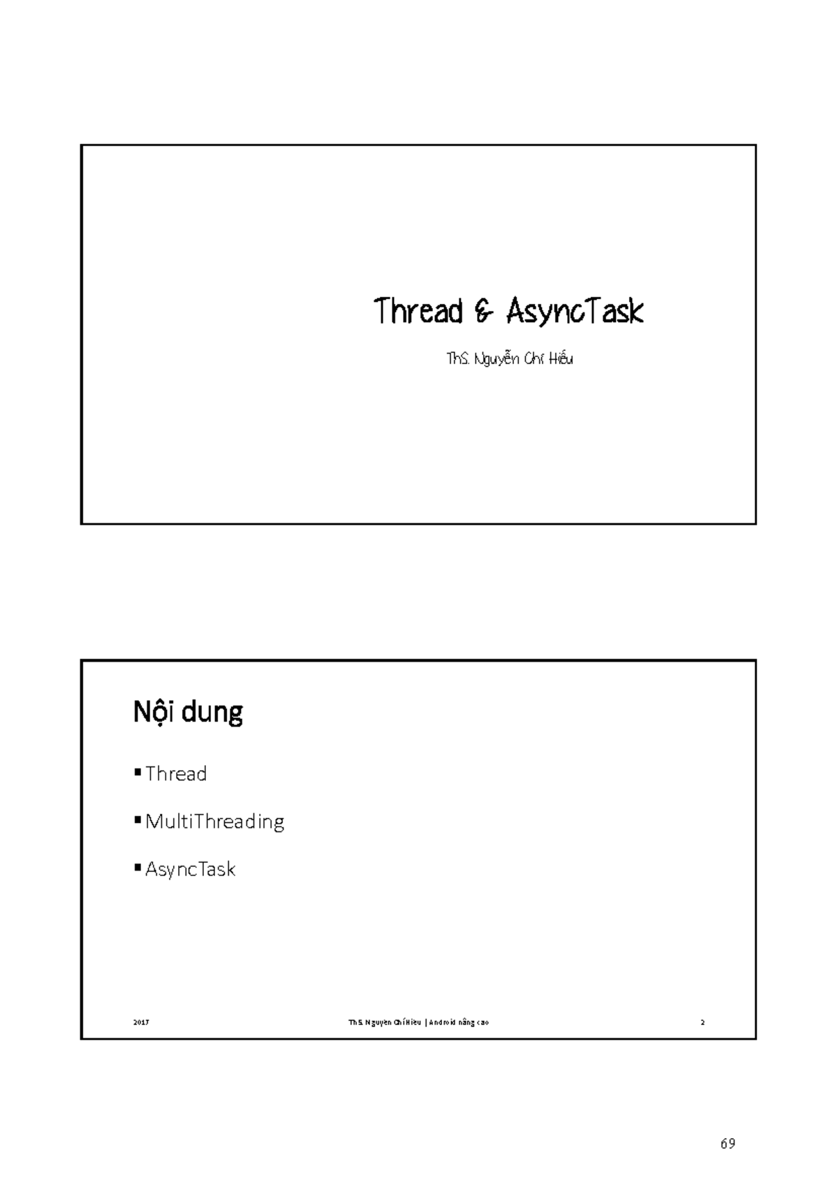 4. Thread & AsyncTask - Tài liệu tham khảo Android nâng cao - Studocu