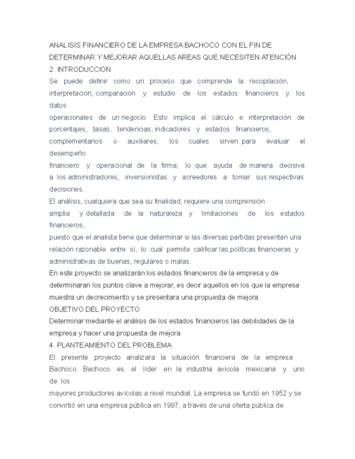 Análisis Financiero de Bachoco: Evaluación y Mejora 2023 - Studocu