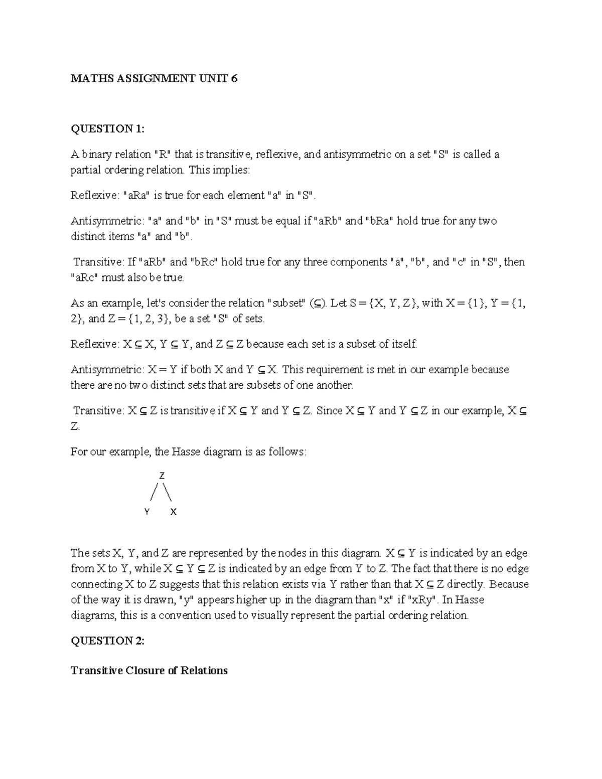 MA UNIT 6 MATH 1302 - LEARNING JOURNAL - Z Y X MATHS ASSIGNMENT UNIT 6 ...