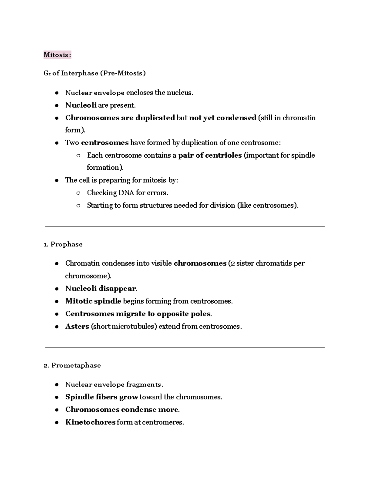 Chapter 12 & 13: Mitosis and Meiosis Overview - Bio Lecture Notes - Studocu