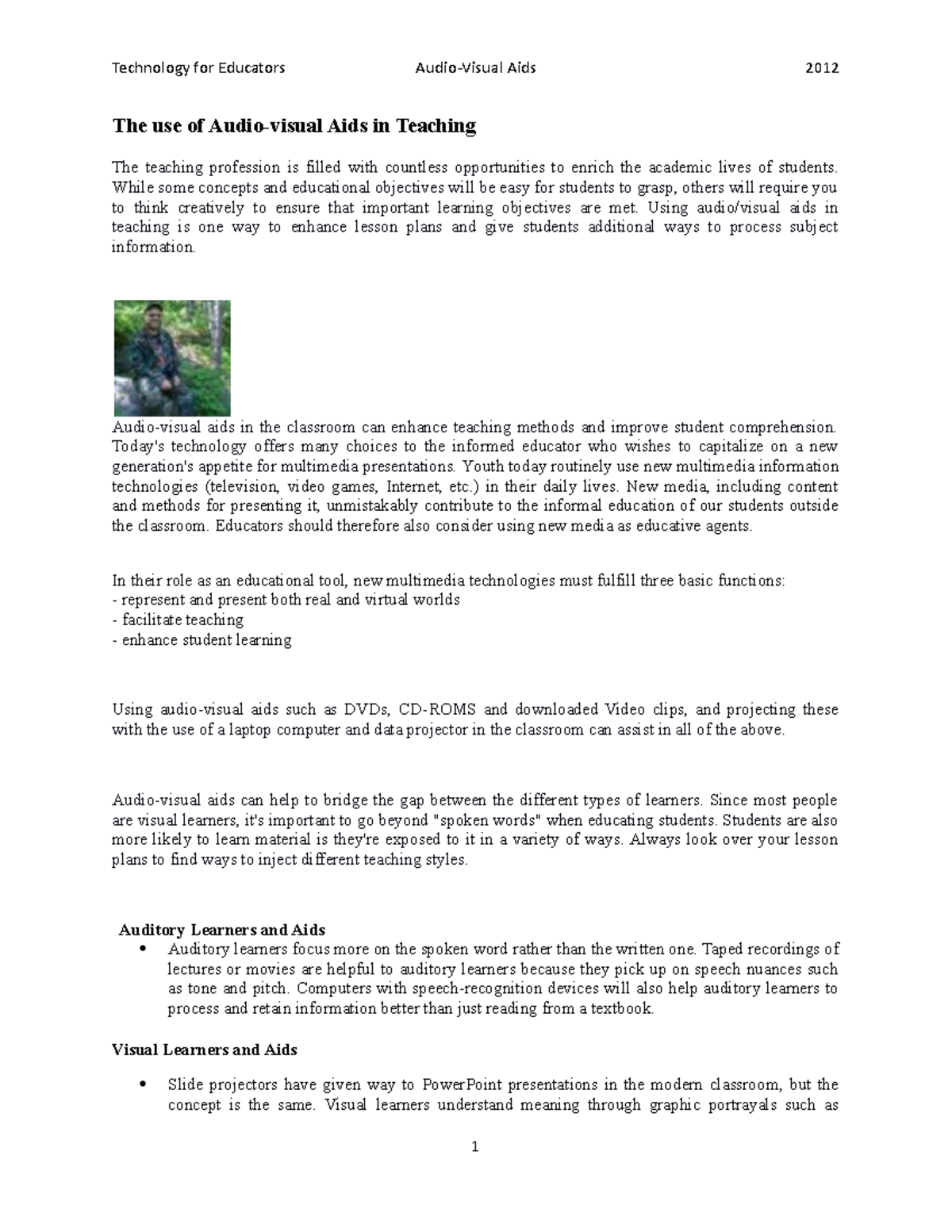 Enhancing Teaching with Audio-Visual Aids in Education: A Guide - Studocu